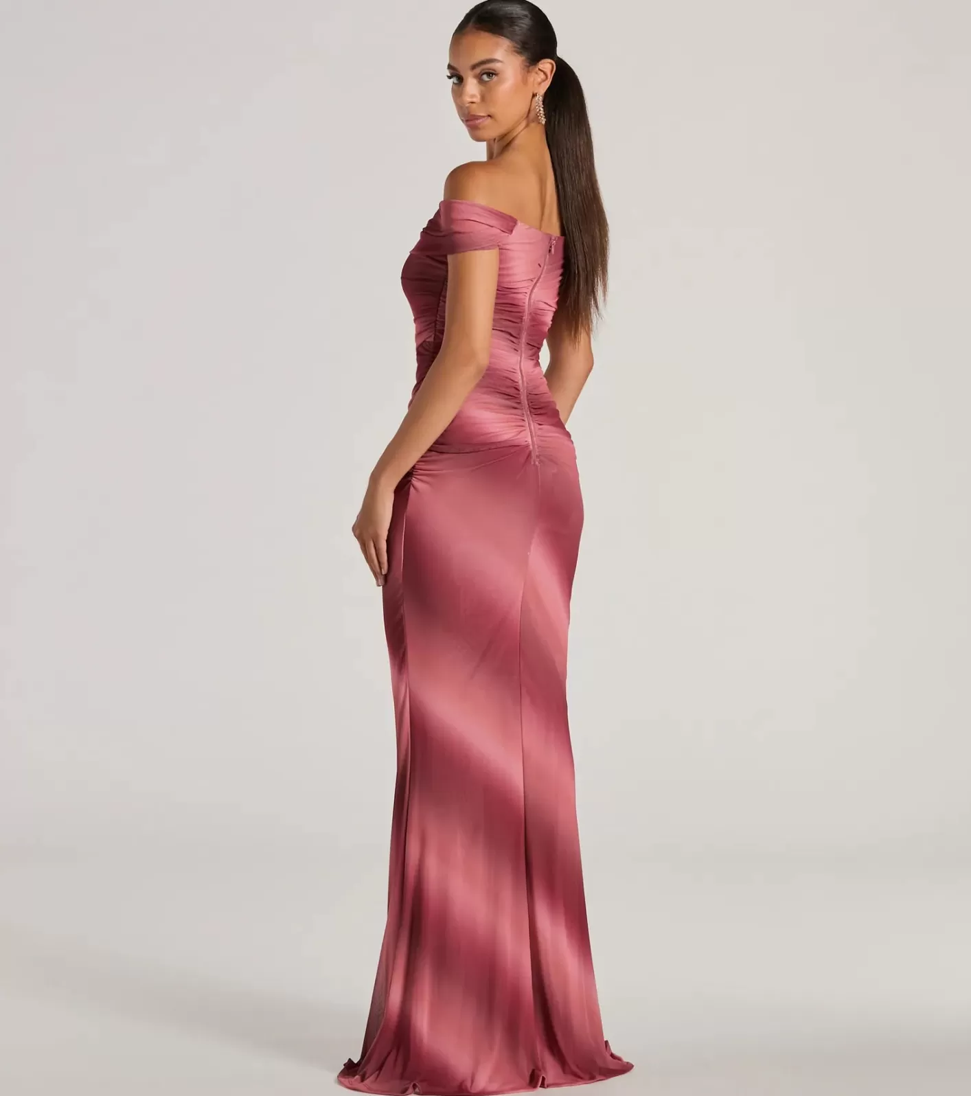 Windsor Abbie Off-The-Shoulder Mermaid Ombre Formal Dress MAUVE Cheap