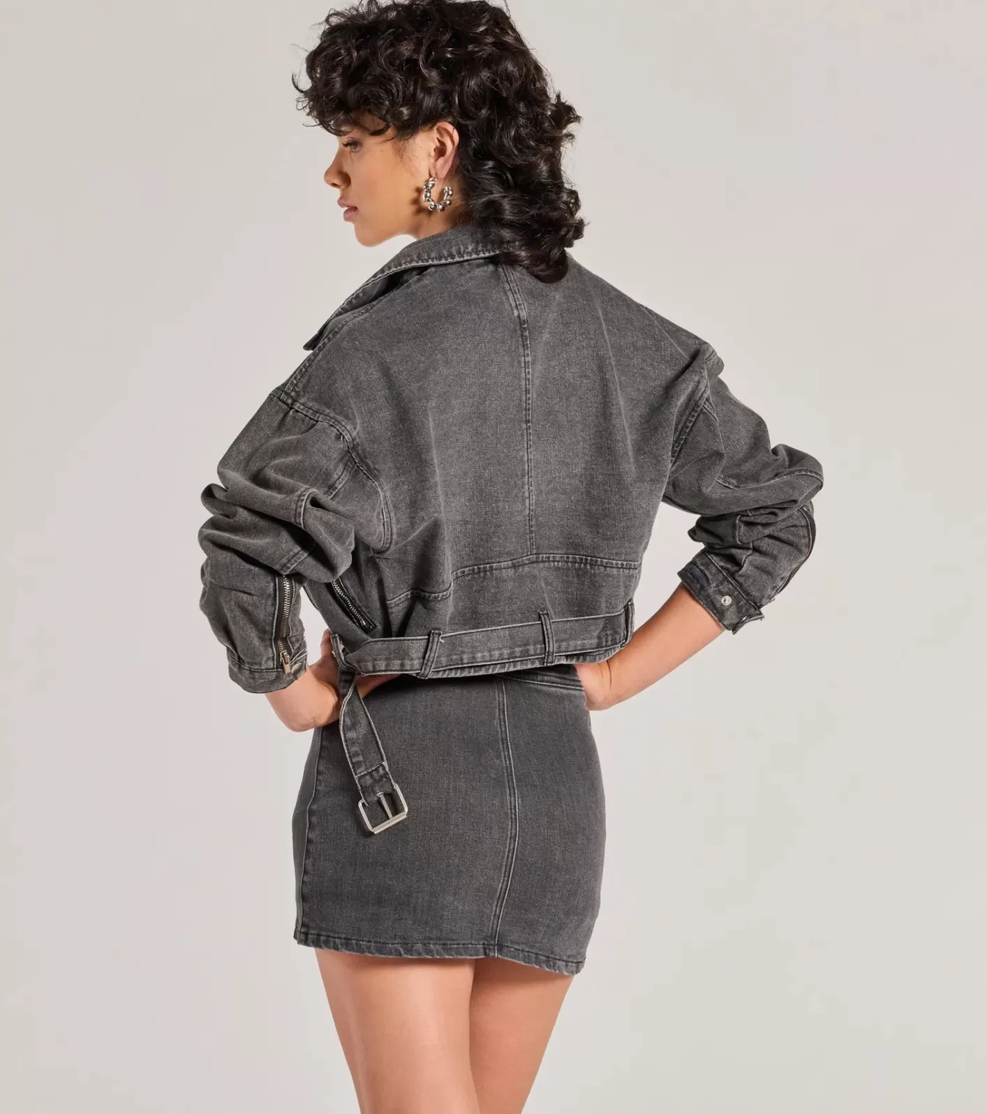 Windsor Add Some Edge Moto Denim Jacket BLACKDENIM Best Sale