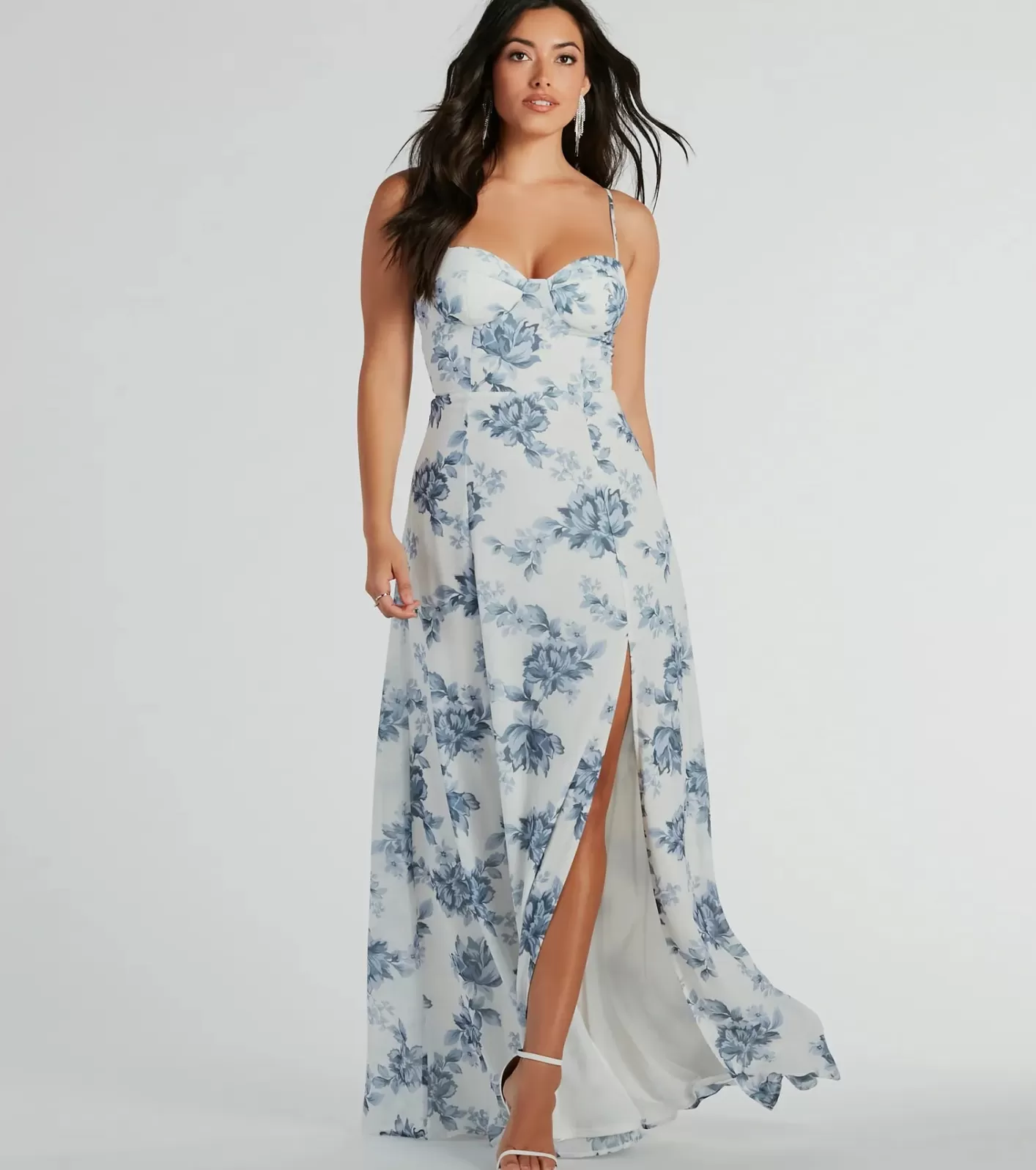 Windsor Adeline Sweetheart Floral A-Line Formal Dress IVORY Clearance