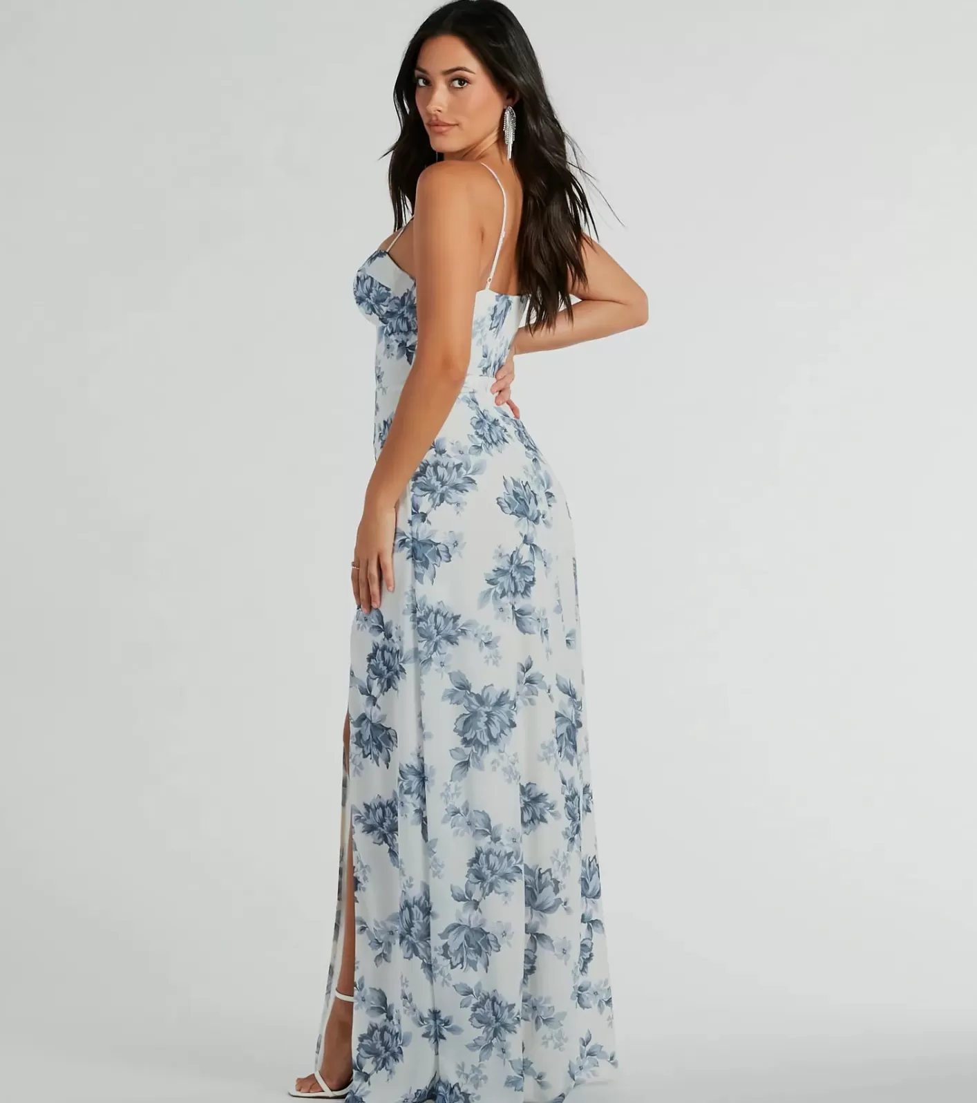 Windsor Adeline Sweetheart Floral A-Line Formal Dress IVORY Clearance