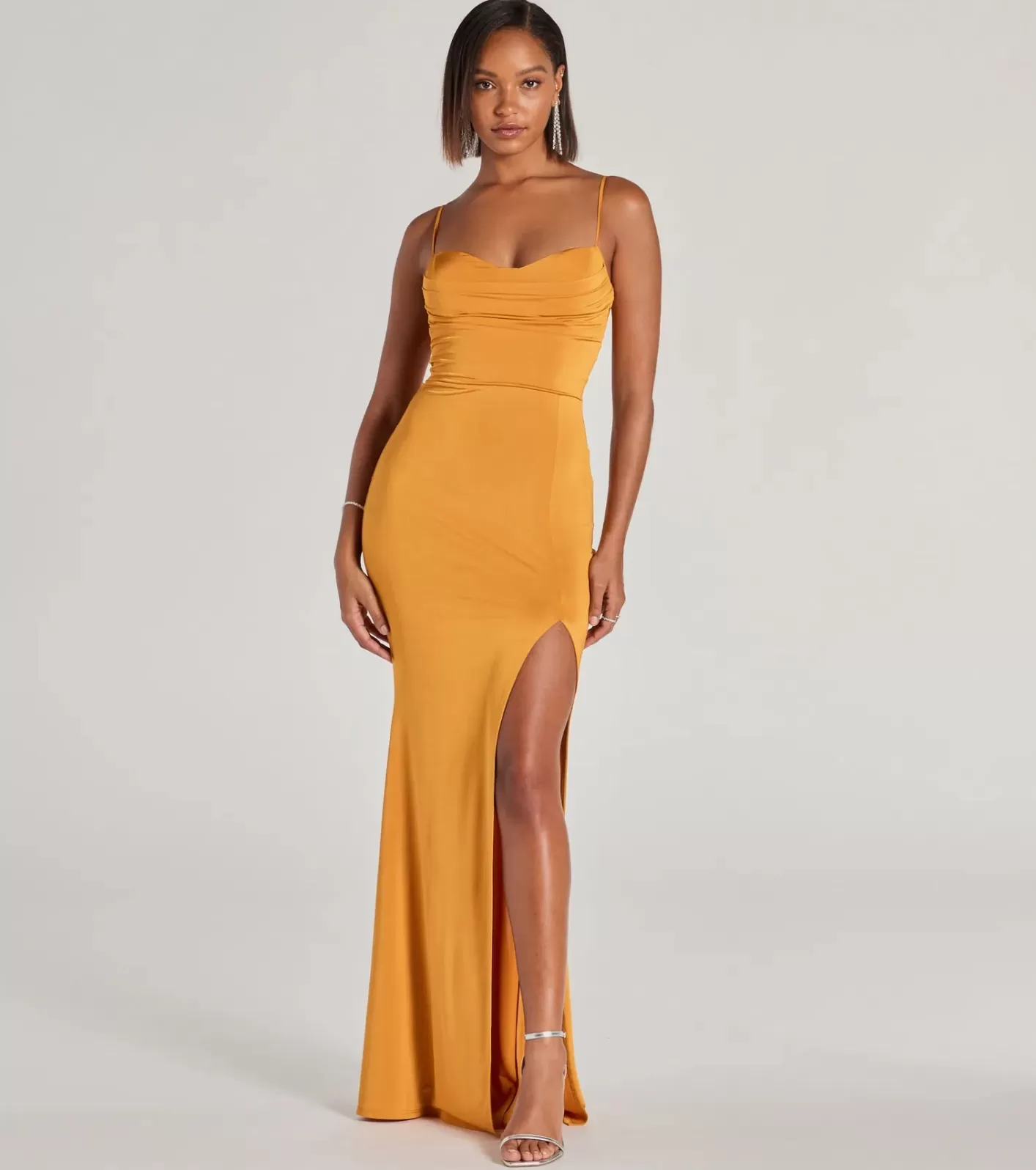 Windsor Adera Formal Sweetheart Mermaid Dress GOLD New
