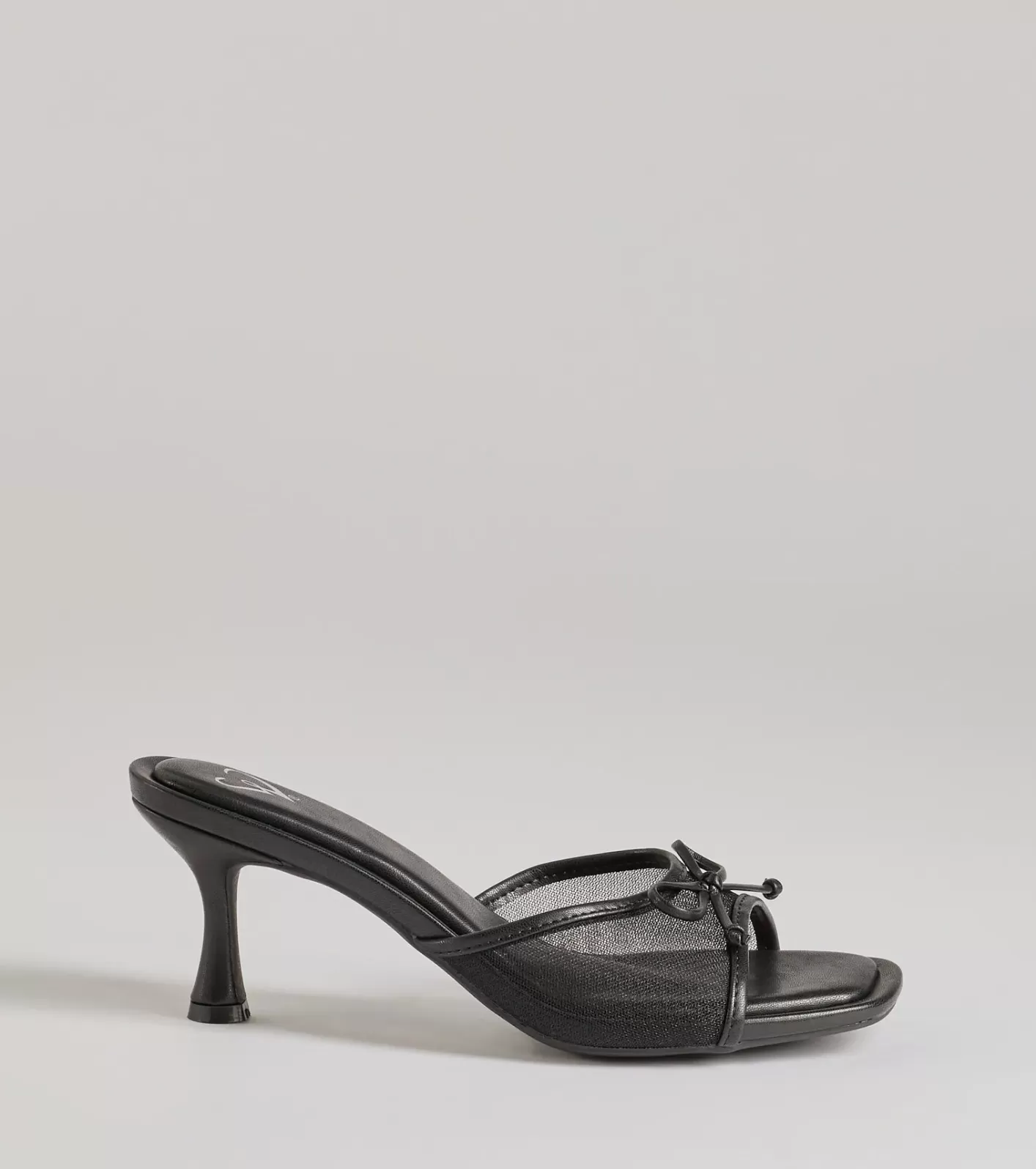 Windsor Adorable Bow Detail Mesh Strap Stiletto Mules BLACK Online
