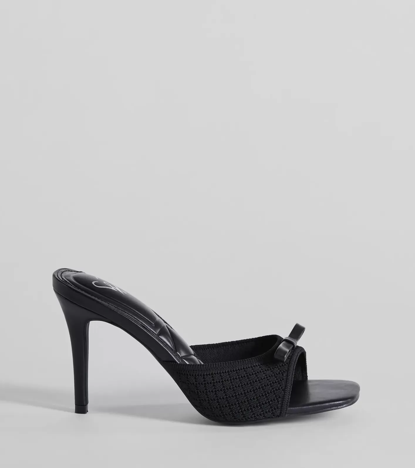 Windsor Adorable Finesse Knit Bow Stiletto Heels BLACK Best