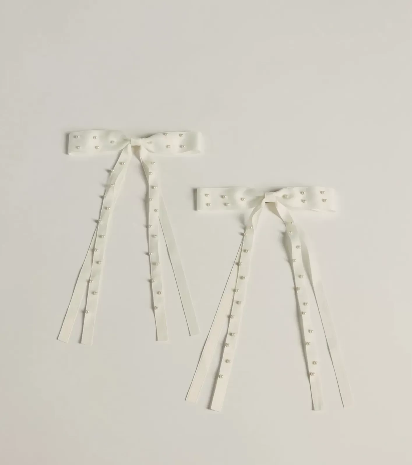 Windsor Adorable Vibes Pearl Hair Bow Set WHITE New