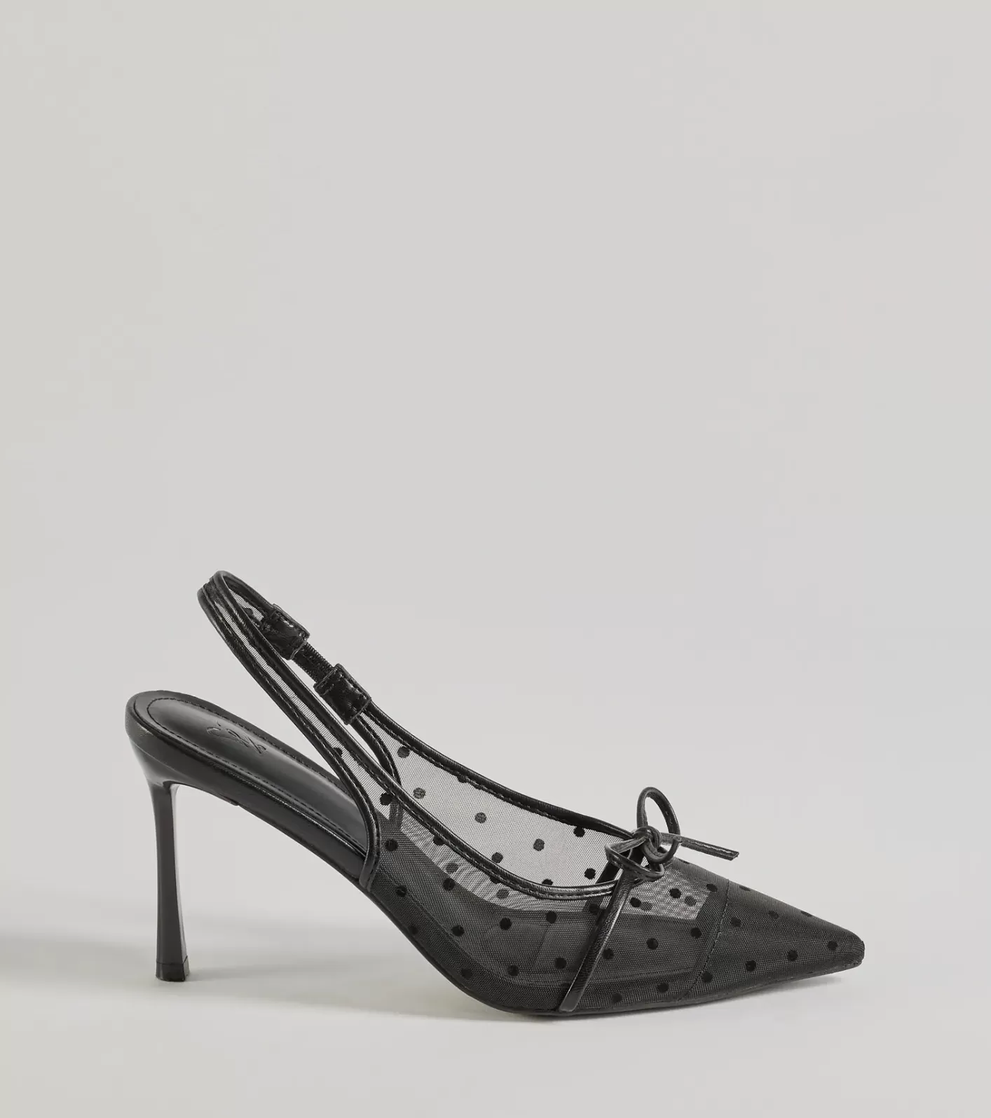 Windsor Adorably Chic Polka Dot Slingback Stiletto Heels BLACK New