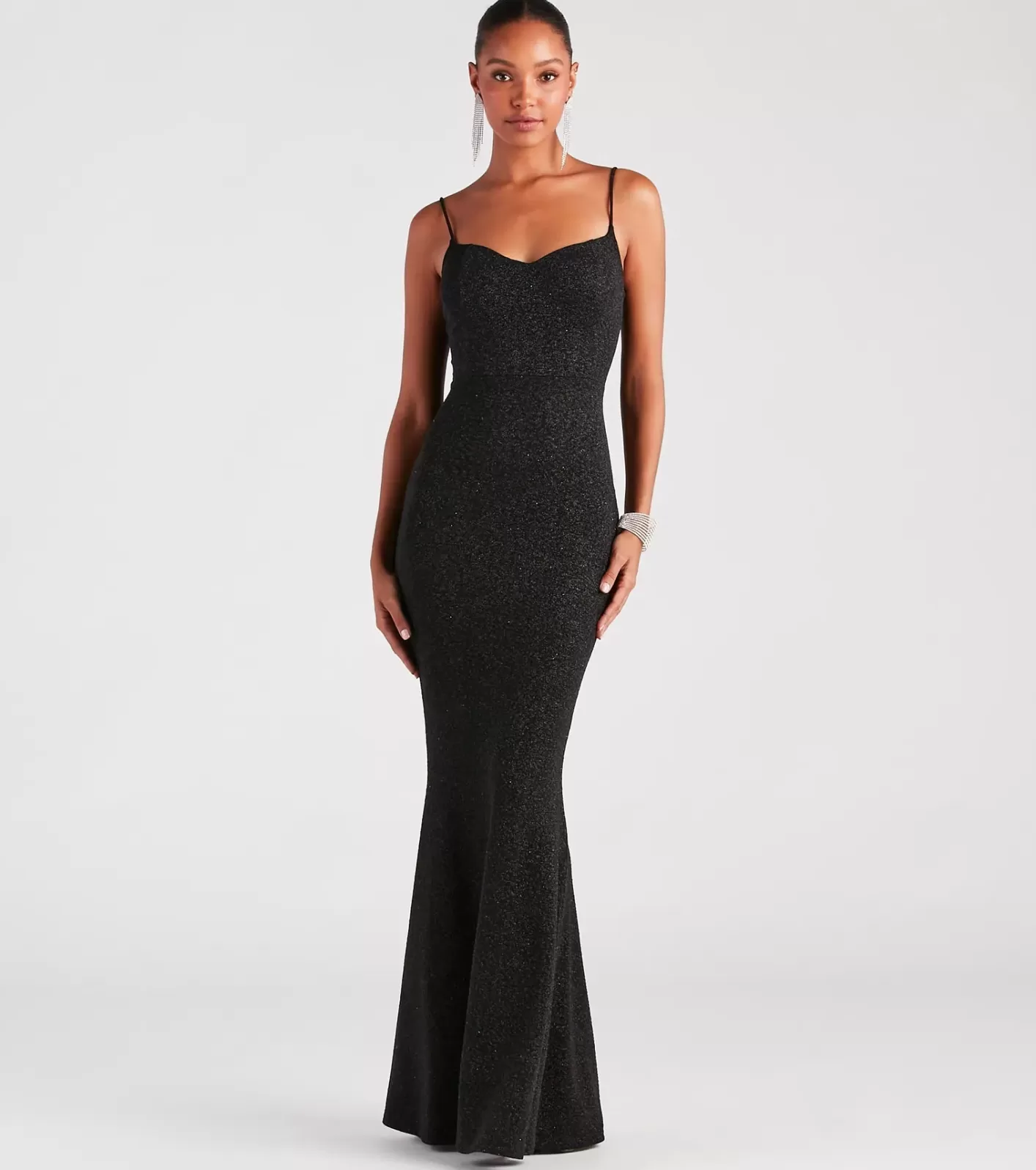Windsor Ainsley Glittering Evening Gown BLACK Shop