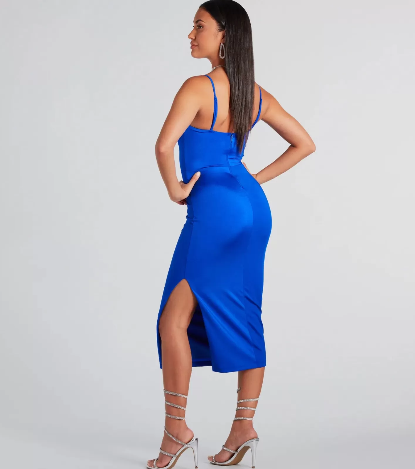 Windsor Alianna Formal Bustier Midi Dress ROYAL Outlet