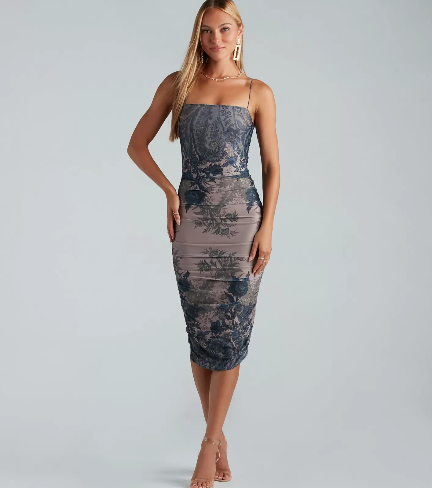 Windsor All About Love Floral Paisley Midi Dress TAUPE Online