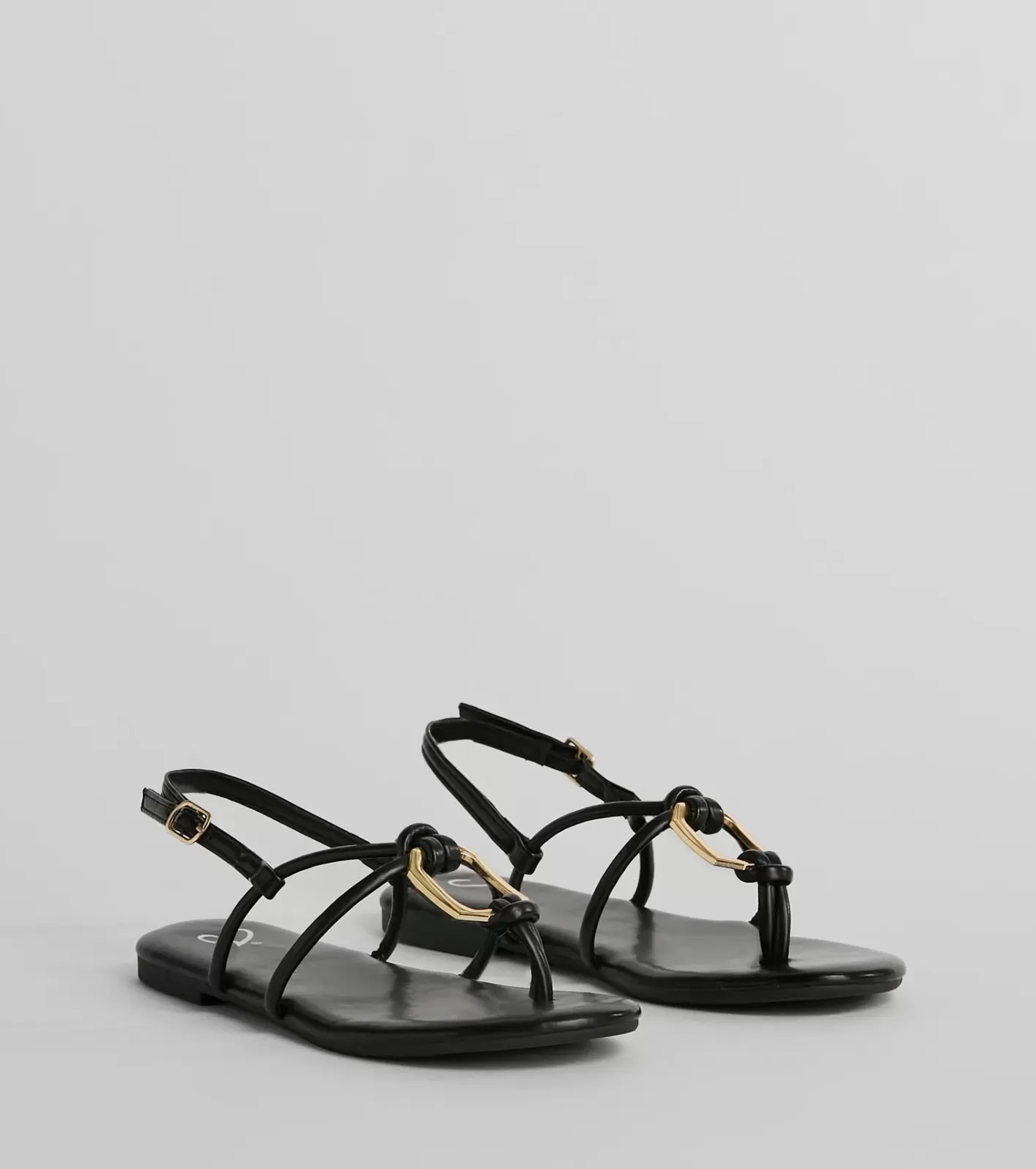 Windsor All Things Chic Strappy Charm Flat Sandals BLACK Fashion
