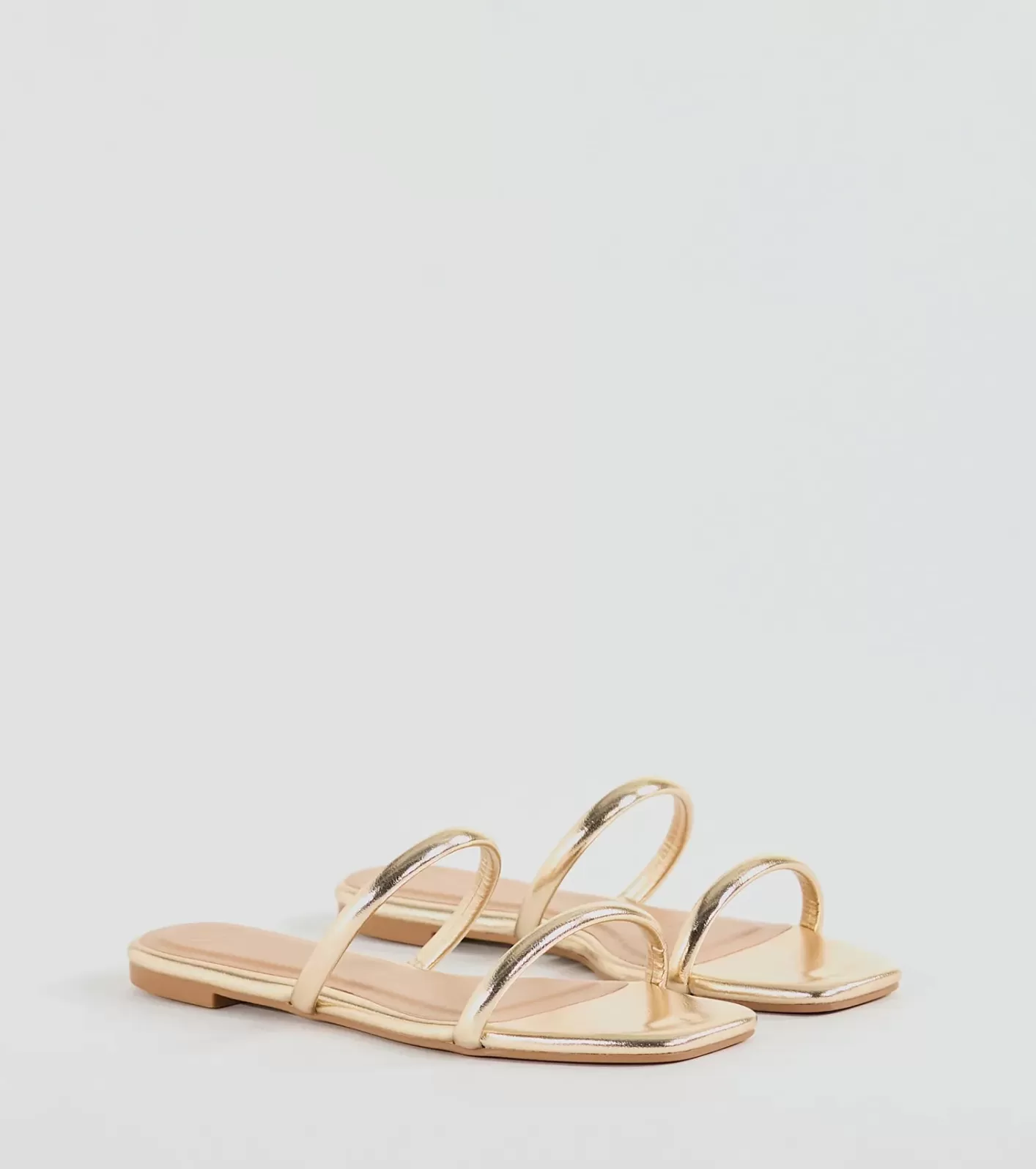 Windsor All Time Favorite Strappy Metallic Flat Sandals GOLD Fashion