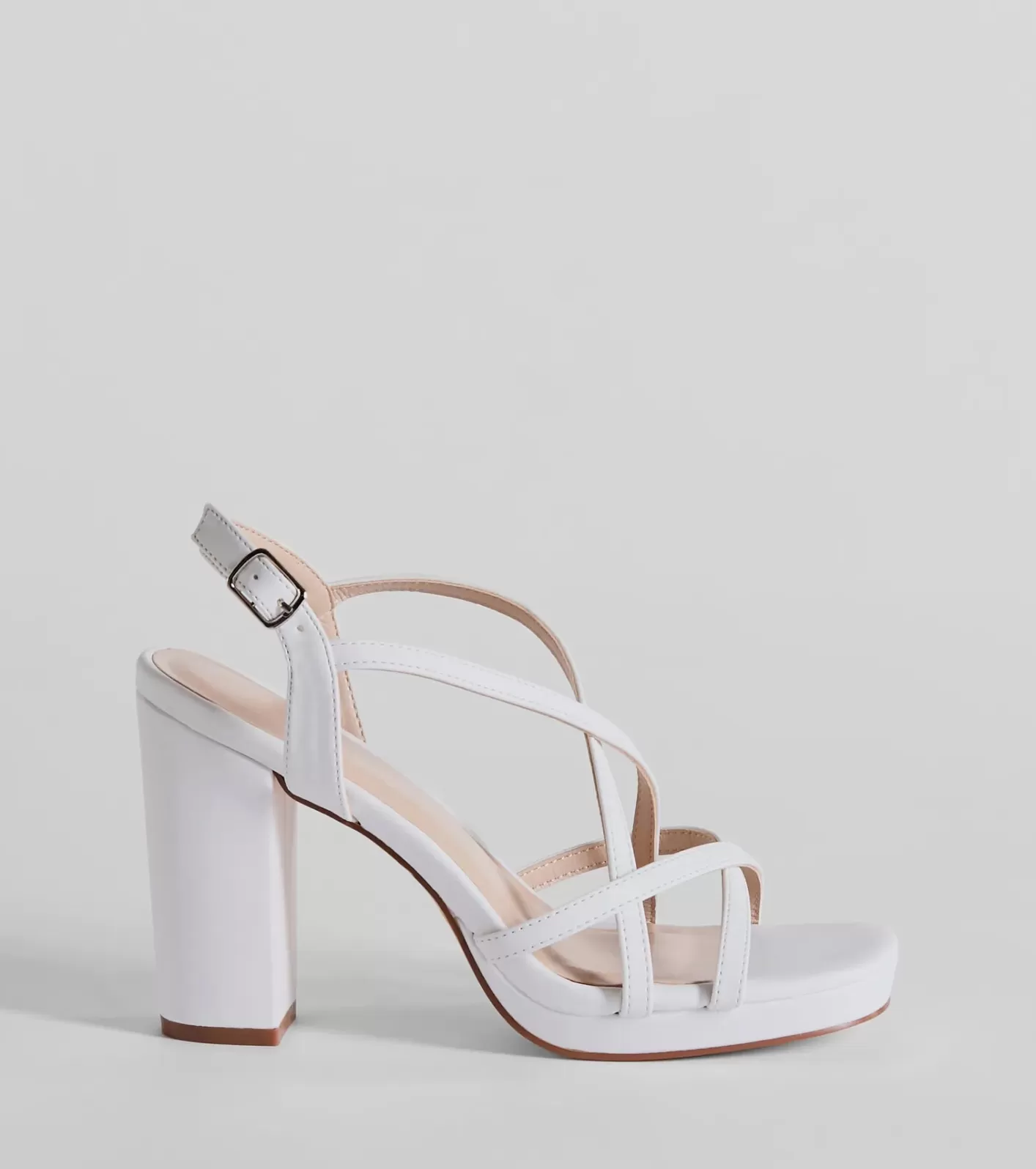 Windsor Always Slaying Strappy Platform Heels WHITE Outlet