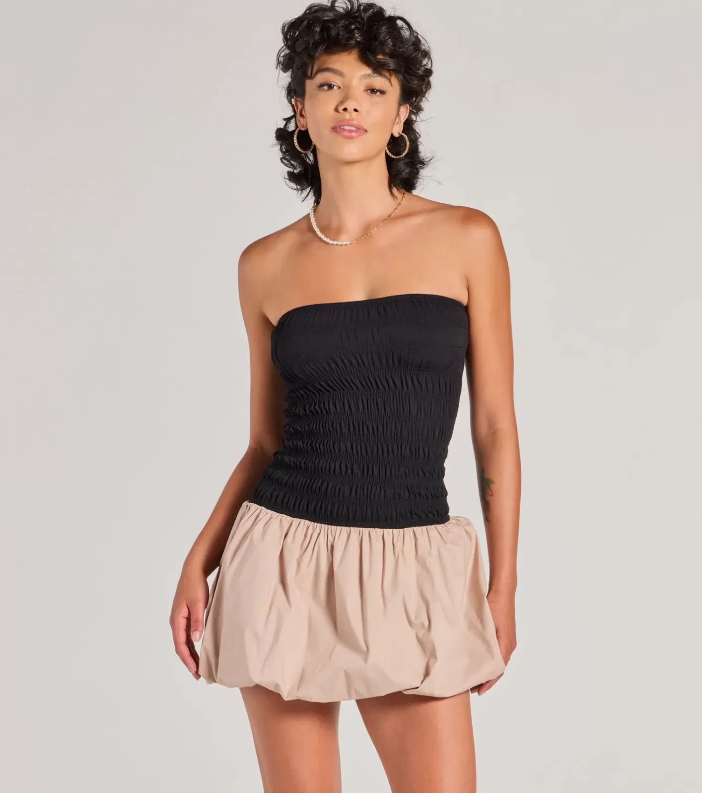 Windsor Always Yours Strapless Bubble Hem Mini Dress BLACK-2 Best