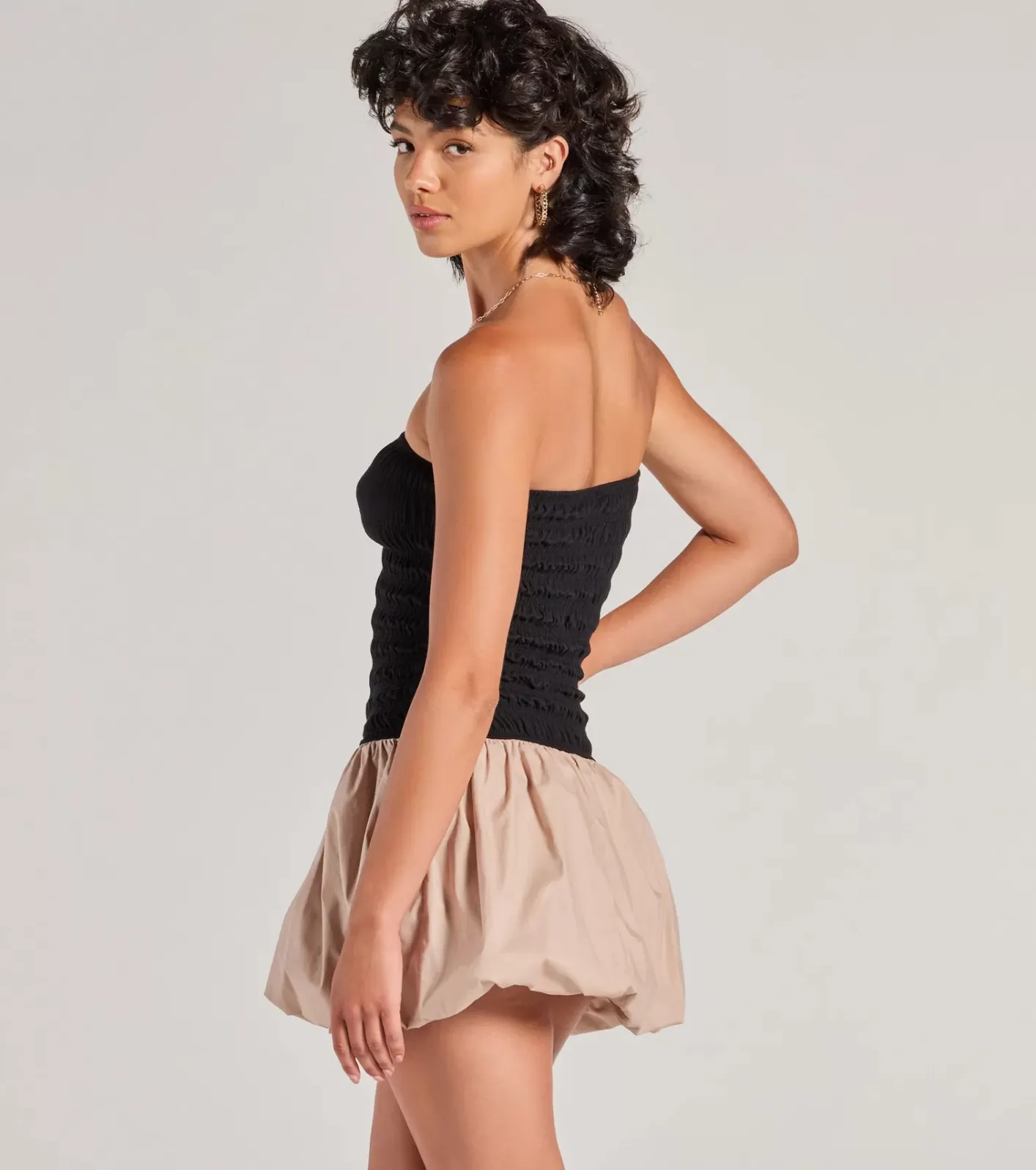 Windsor Always Yours Strapless Bubble Hem Mini Dress BLACK-2 Best