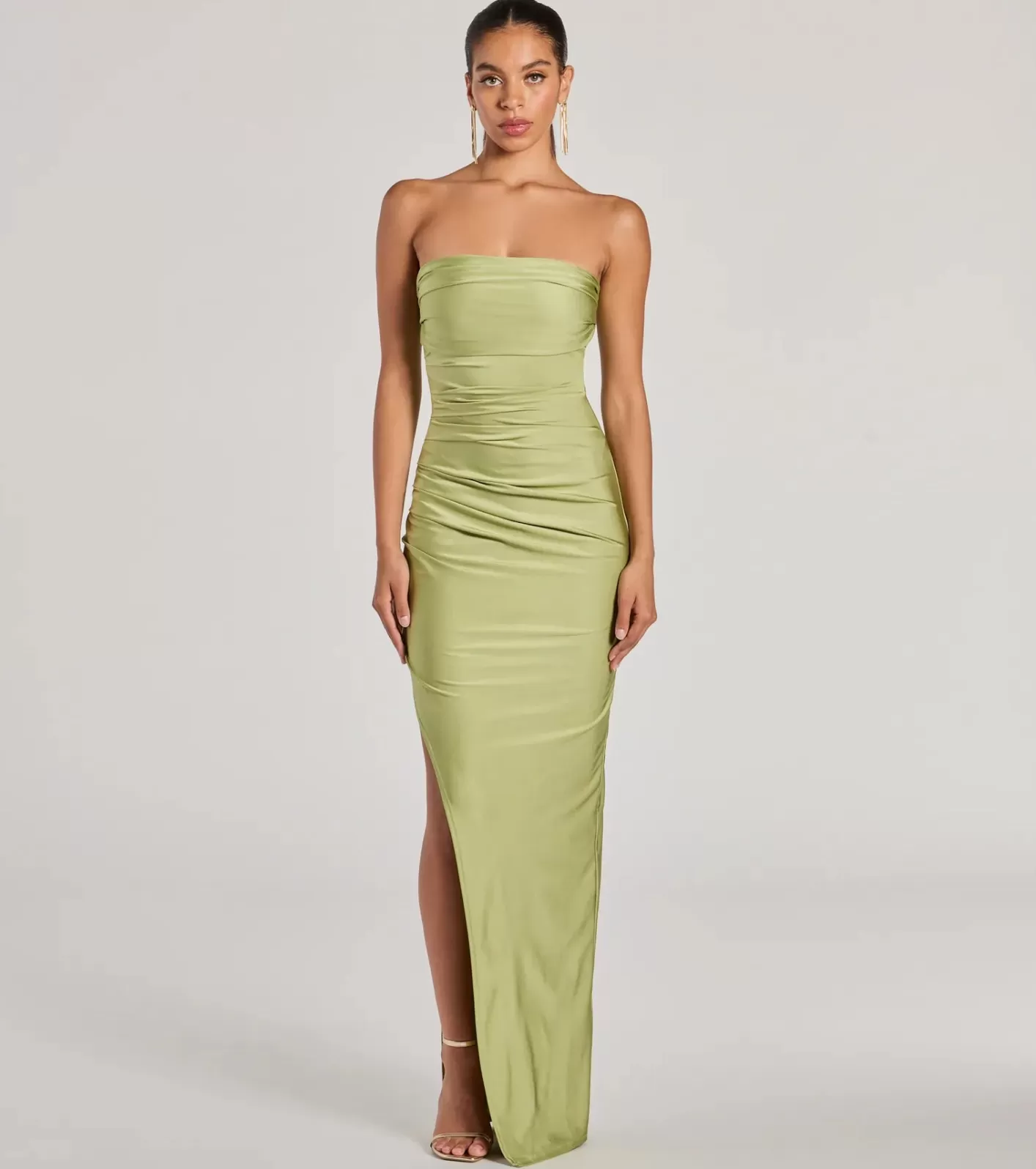Windsor Anisley Strapless High Slit Slim Formal Dress SAGE Discount