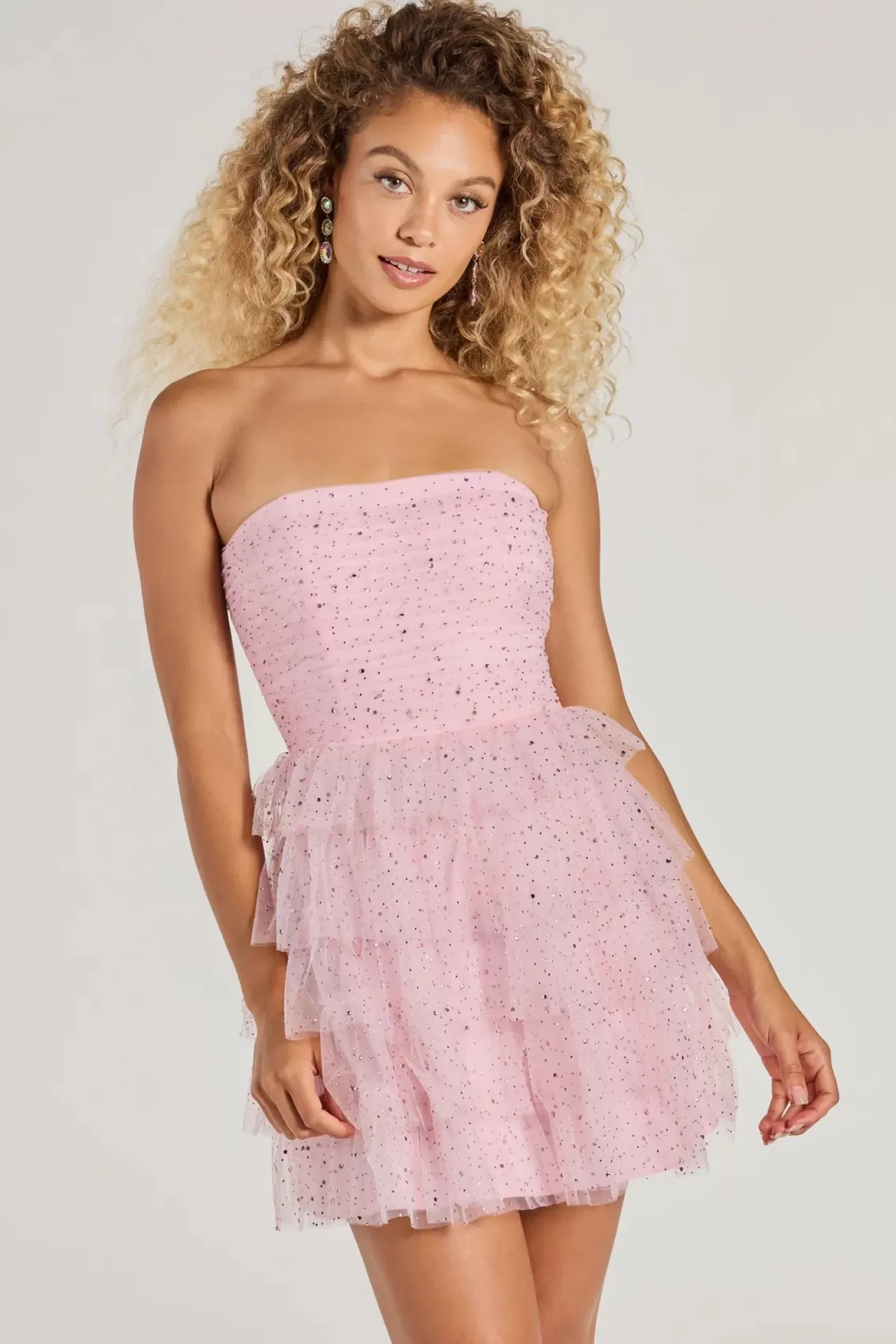 Windsor Arie Strapless Rhinestone A-Line Party Dress PINK Sale