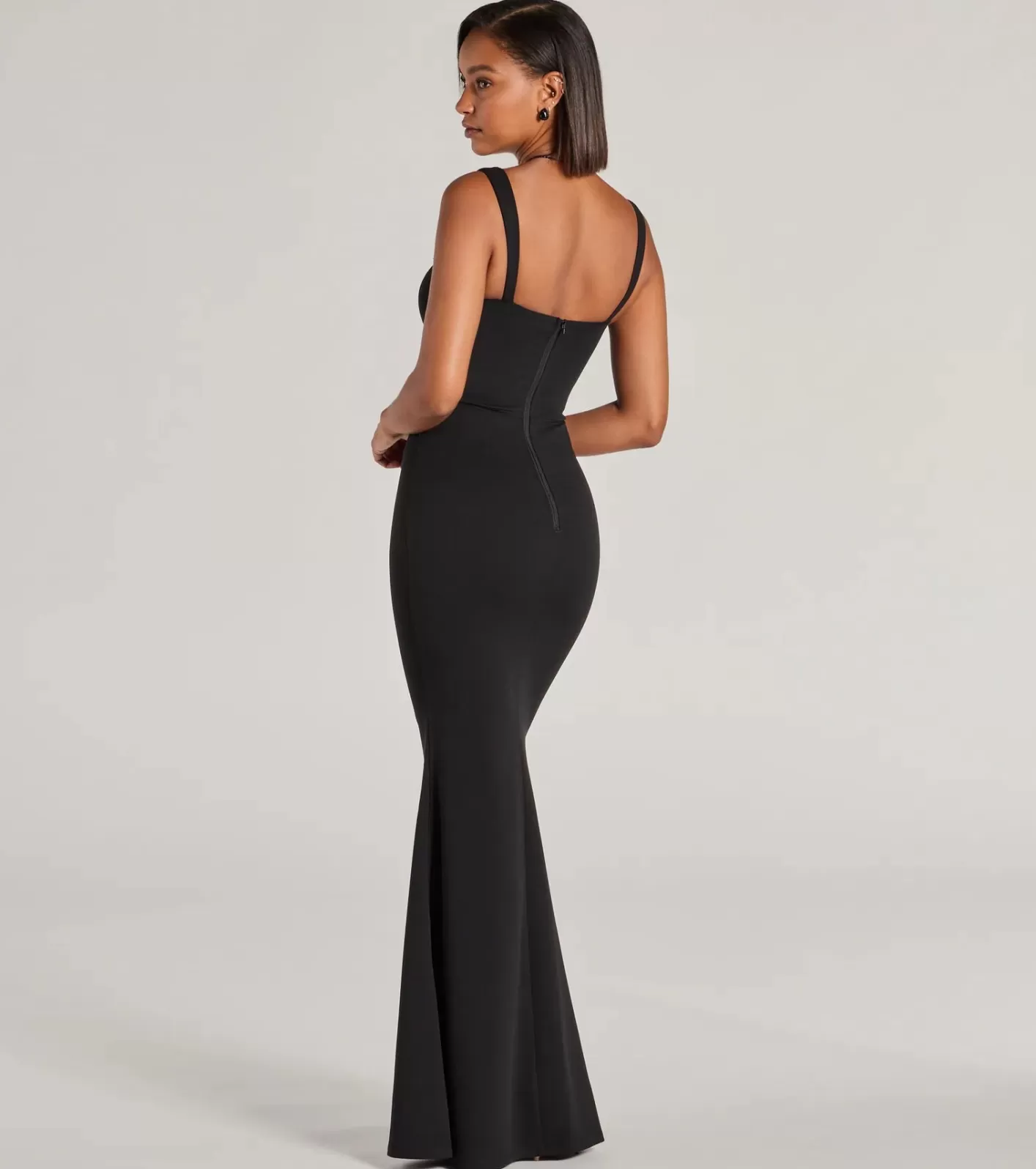 Windsor Aspen Sweetheart Lace Crepe Mermaid Formal Dress BLACK Best
