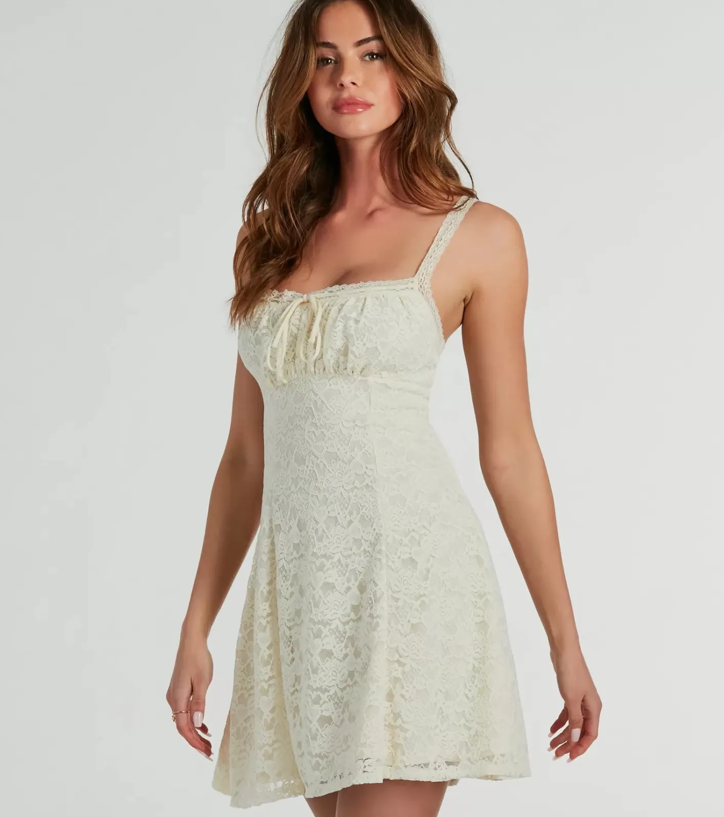 Windsor Awaken Beauty A-Line Lace Short Dress NATURAL Best Sale