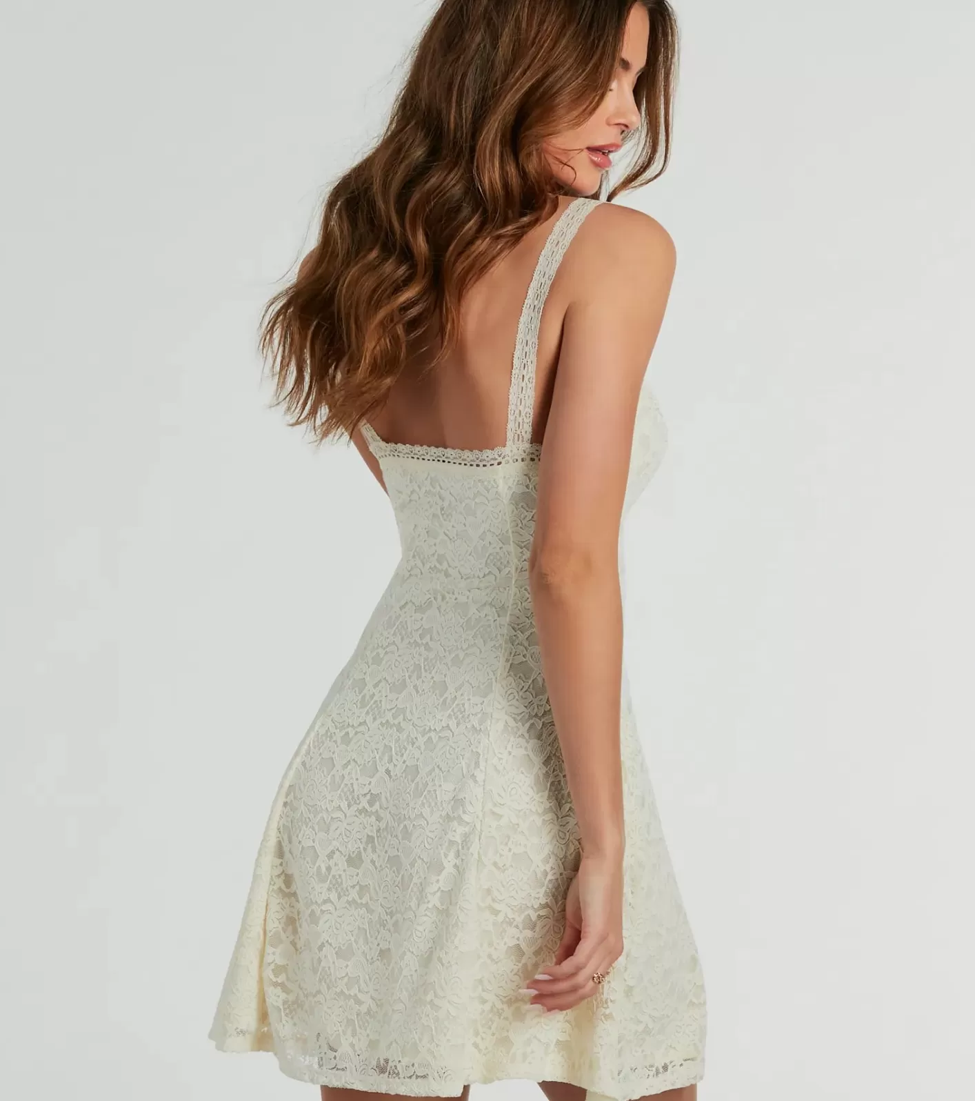 Windsor Awaken Beauty A-Line Lace Short Dress NATURAL Best Sale