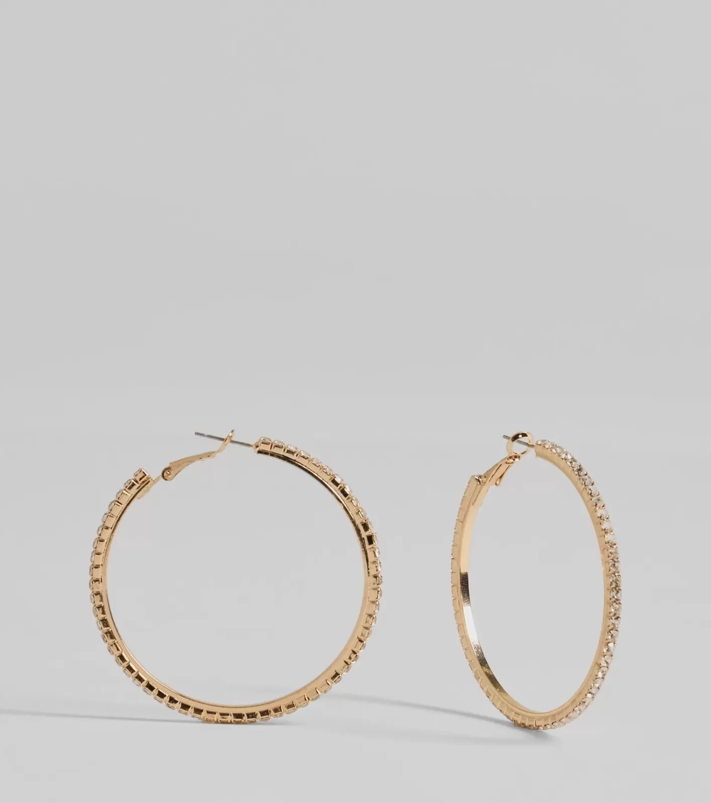 Windsor Beautiful Sparkle Rhinestone Hoop Earrings GOLD Sale