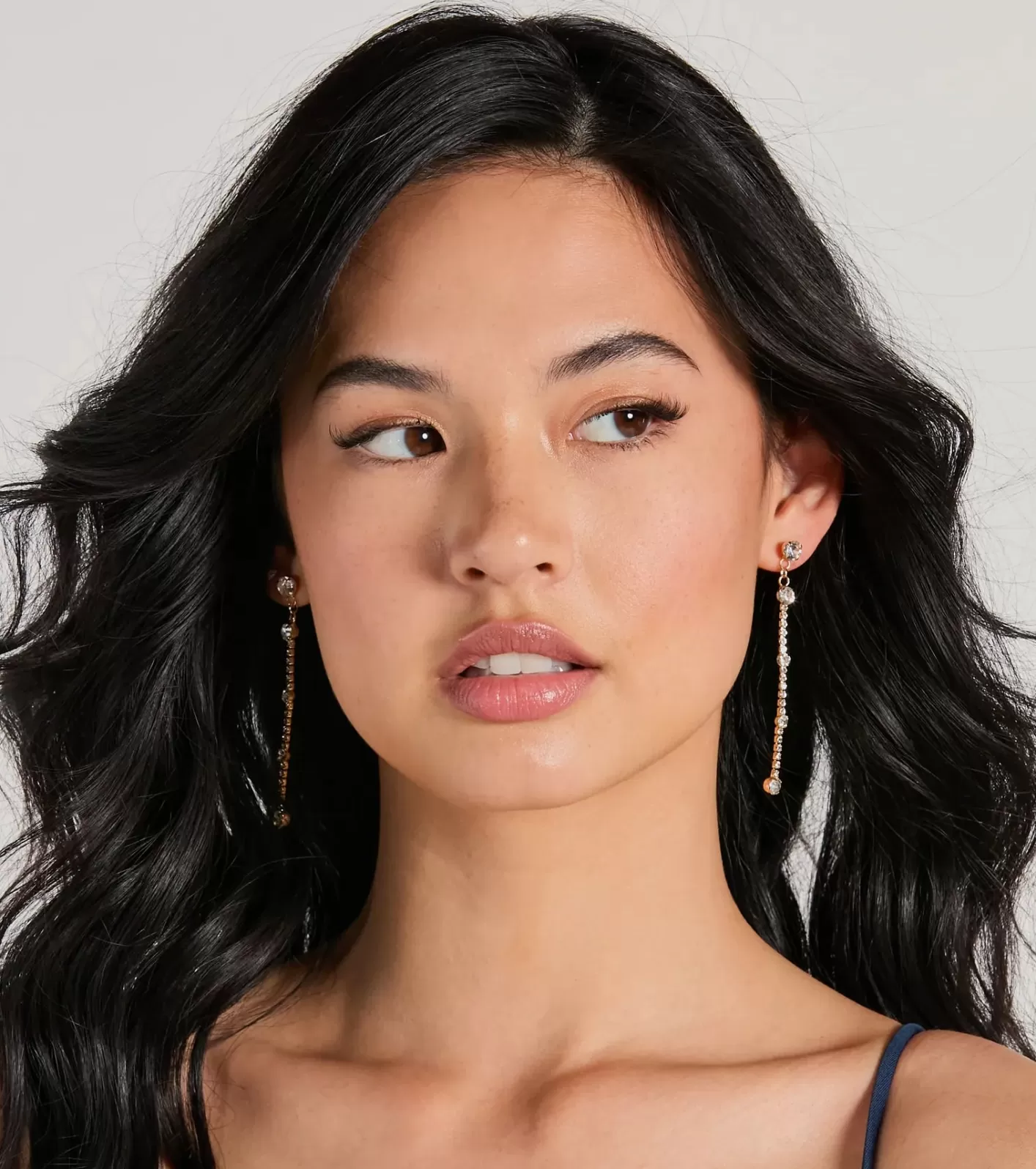Windsor Beauty Perfection Linear Rhinestone Earrings GOLD Discount