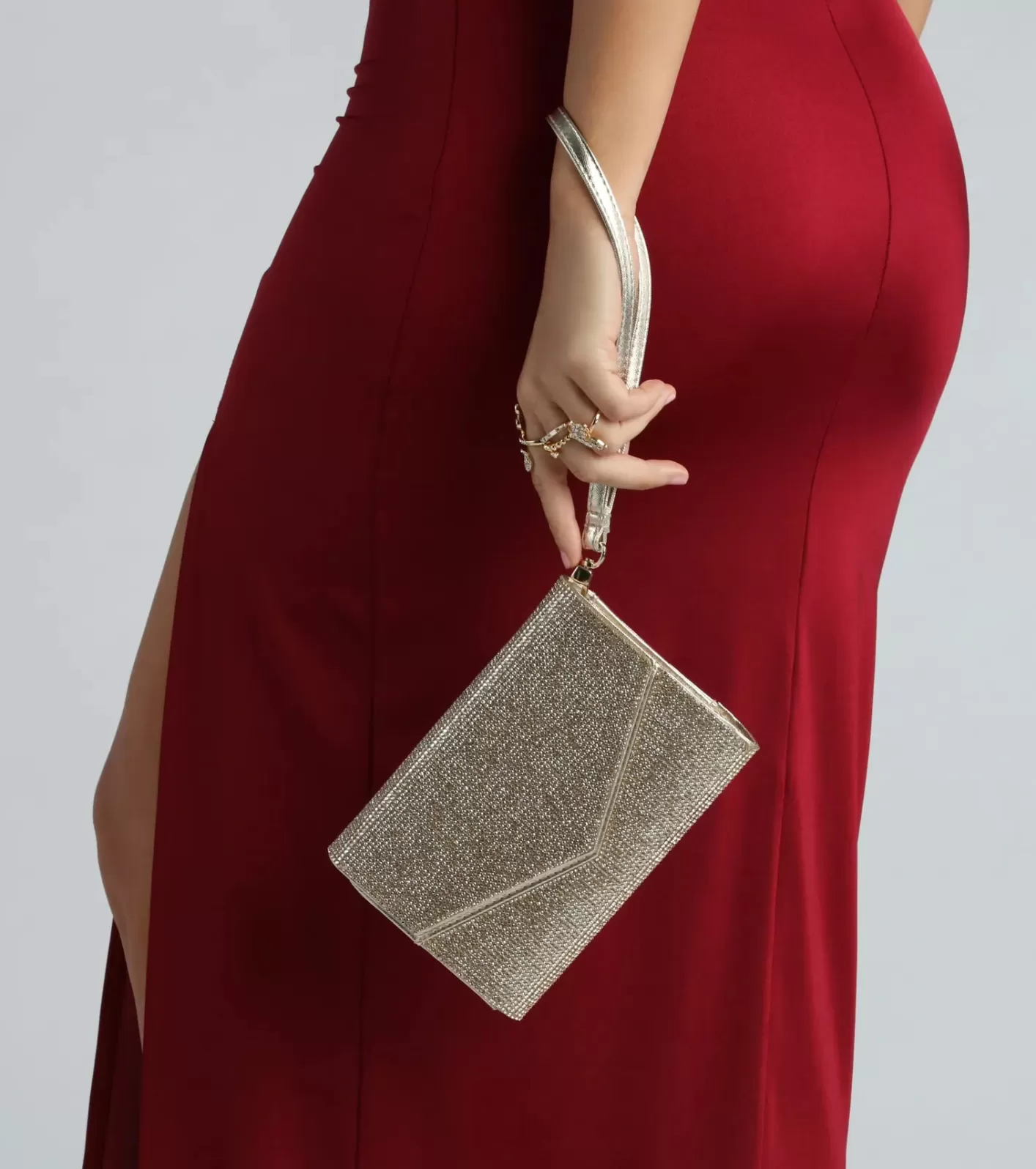 Windsor Bling On The Glamour Rhinestone Metallic Clutch GOLD Cheap