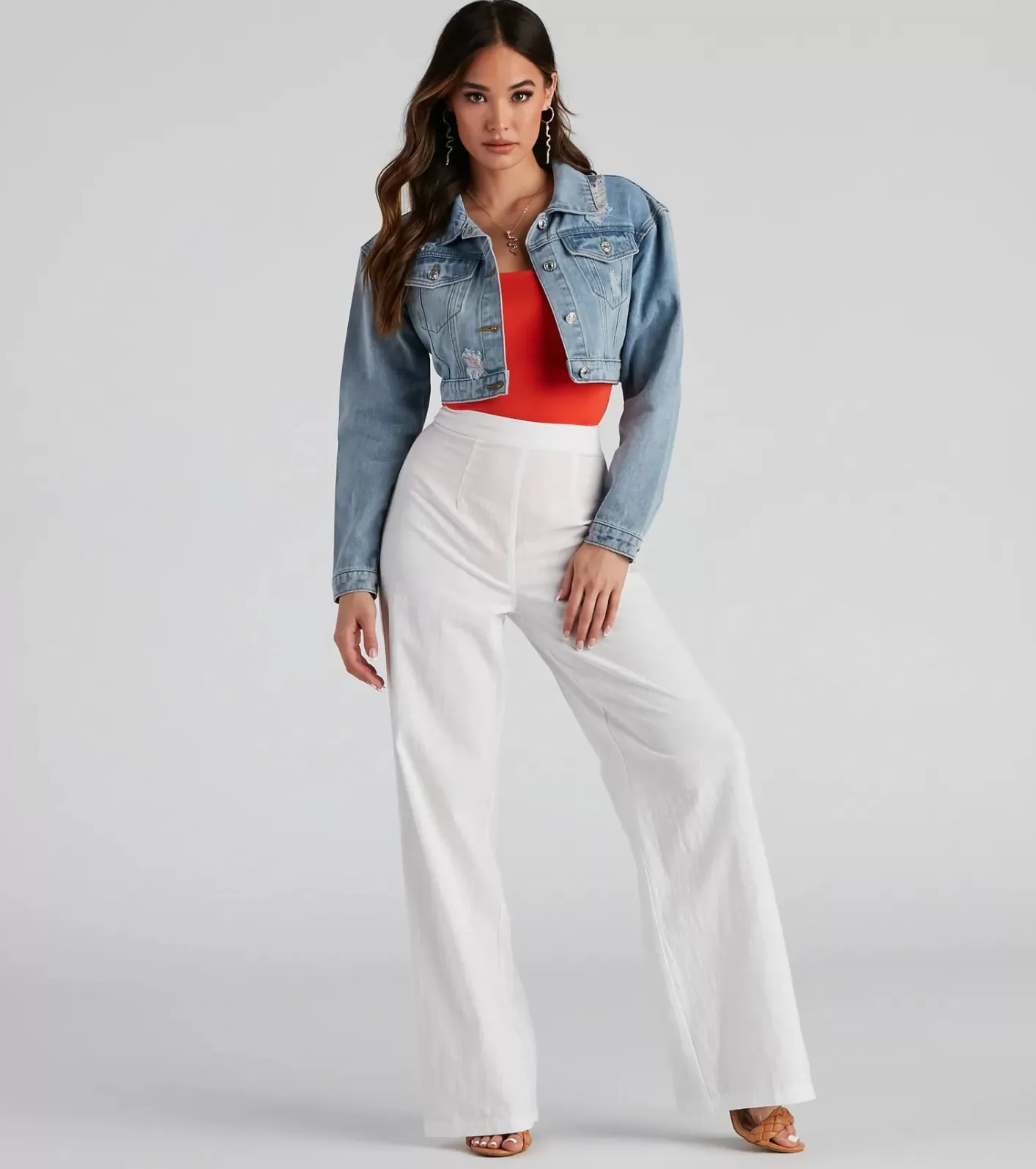 Windsor Boardwalk Crop Denim Jacket LIGHTDENIM Fashion