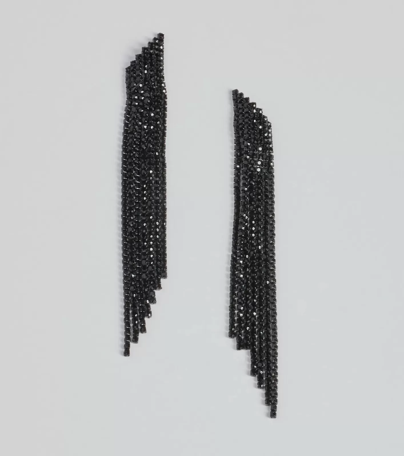 Windsor Bold Beaded Fringe Earrings BLACK Cheap