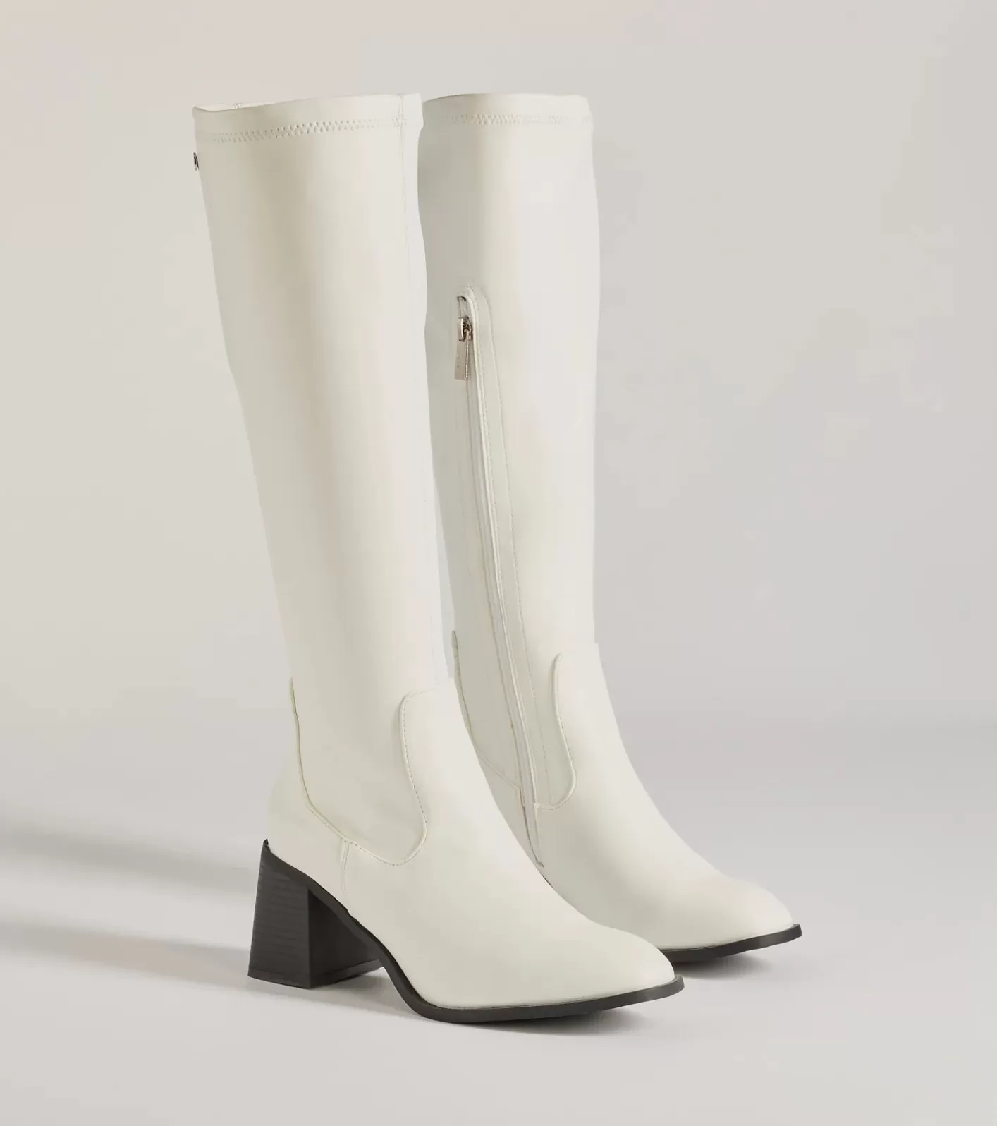 Windsor Bold Strut Faux Leather Under-The-Knee Boots WHITE New