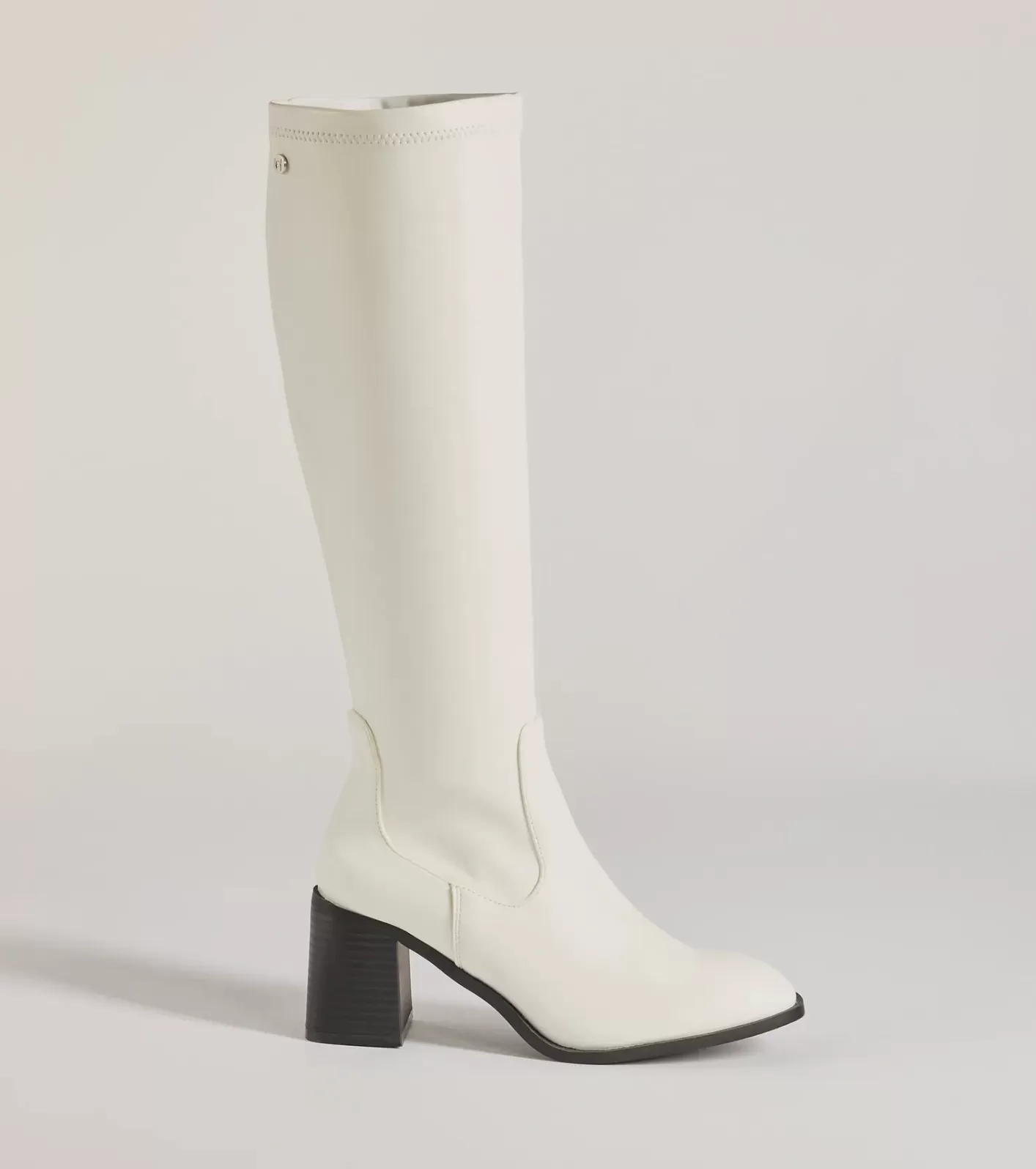Windsor Bold Strut Faux Leather Under-The-Knee Boots WHITE New