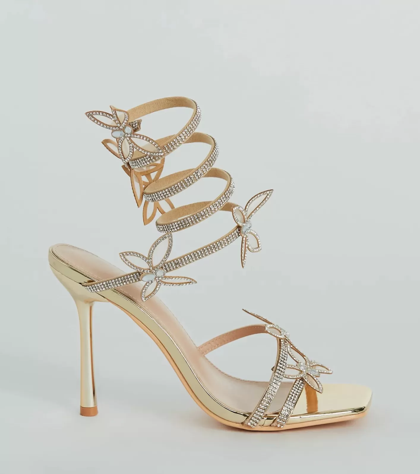 Windsor Butterfly Kiss Metallic Stiletto Heels GOLD Hot