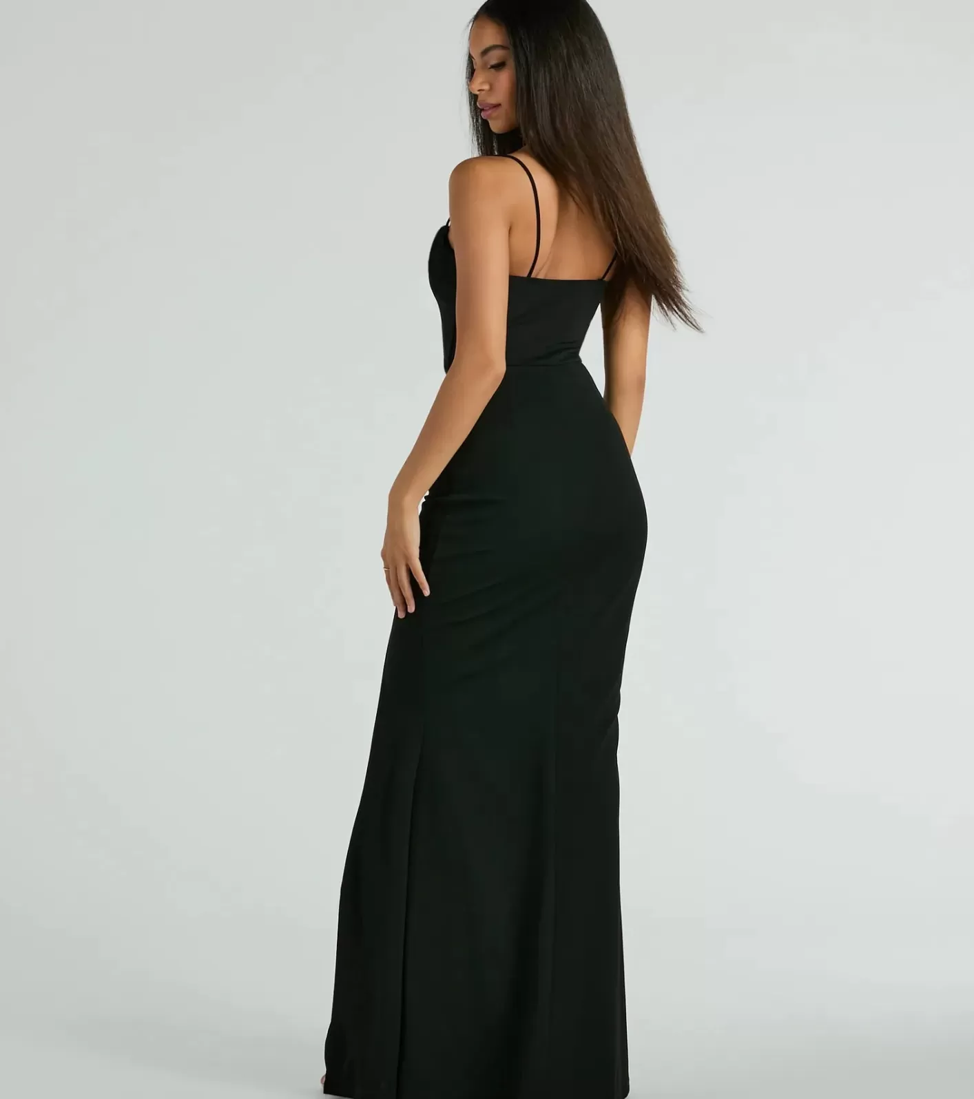 Windsor Carol Sleeveless Slit Mermaid Formal Dress BLACK Discount