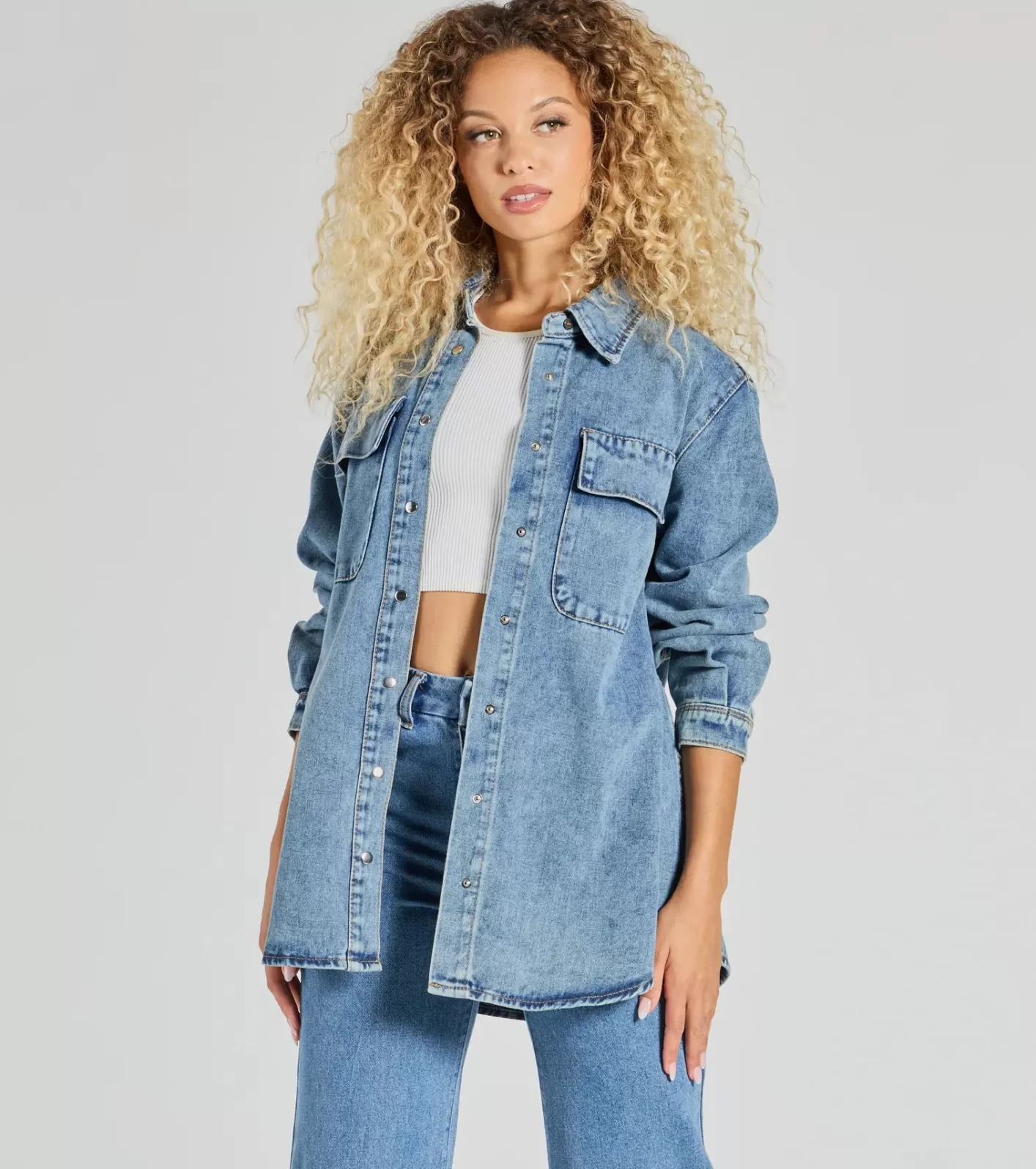 Windsor Casual Fave Button-Down Shacket DENIM Online