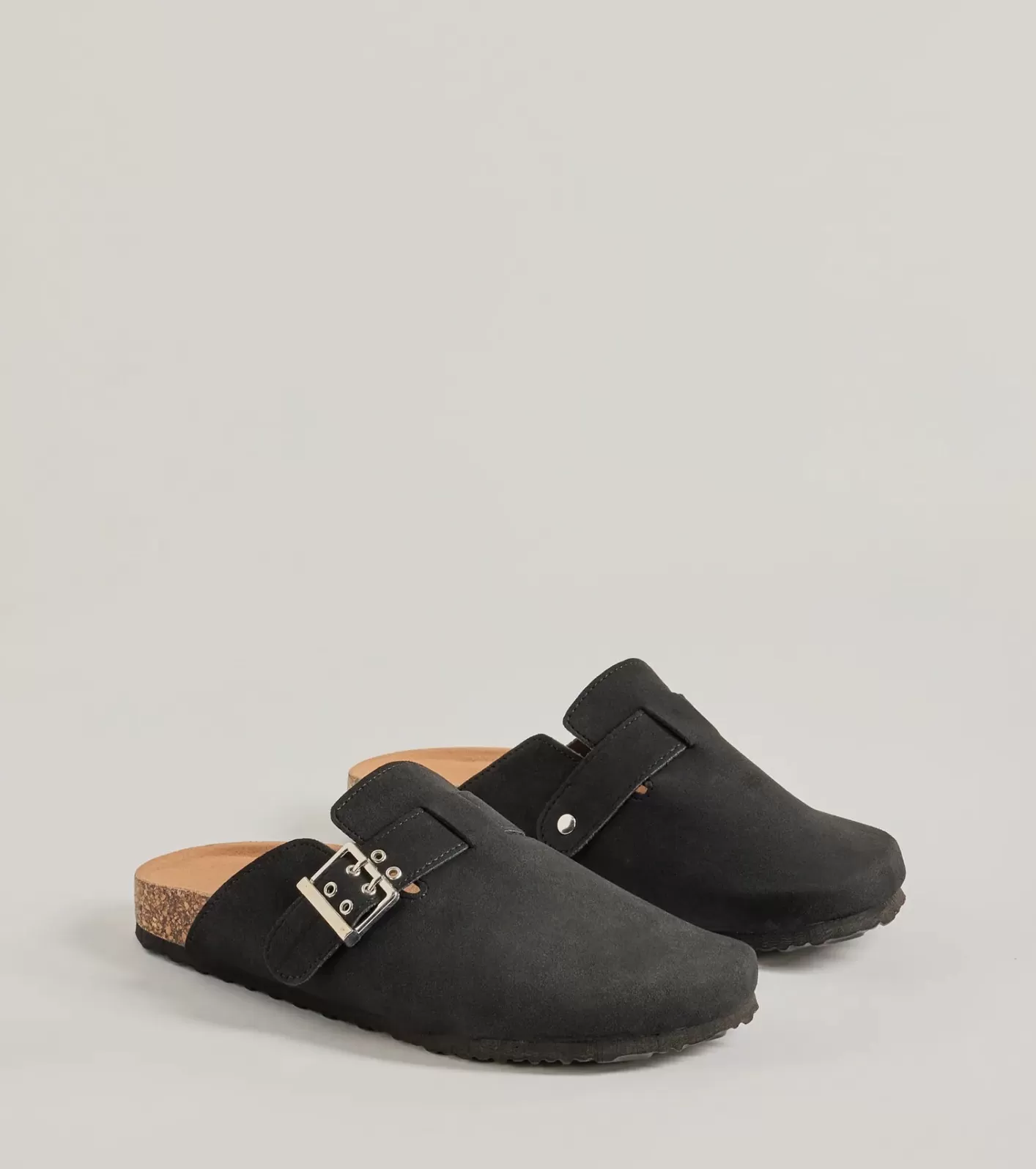 Windsor Casual Trend Faux Suede Slip-On Clogs BLACK Cheap