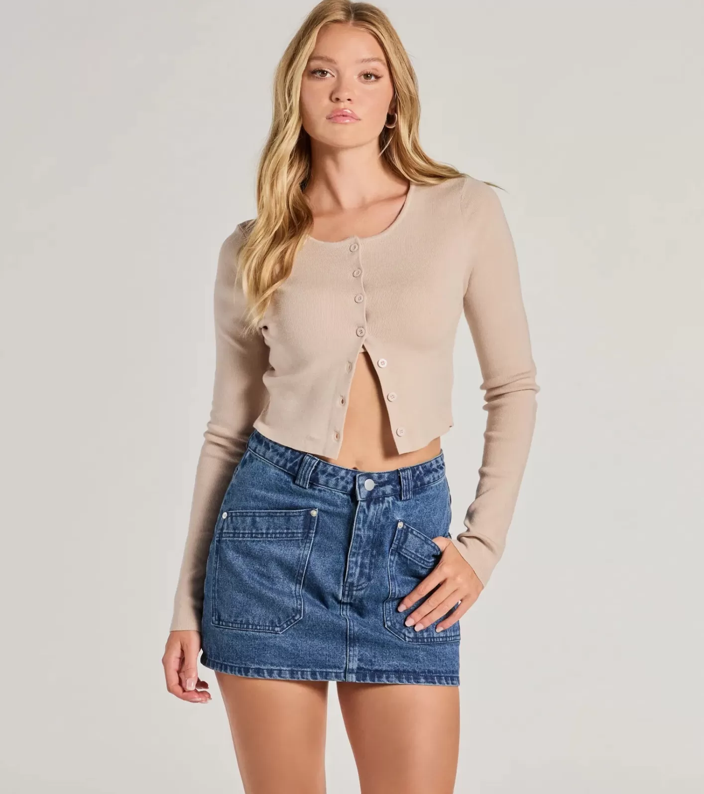 Windsor Casual Vibes High Waist Denim Mini Skirt DARKDENIM Shop