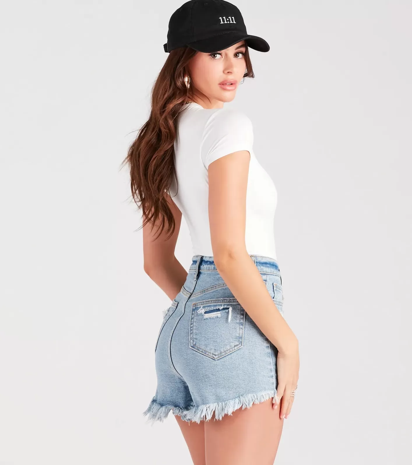 Windsor Casually Cute Basic Short Sleeve Bodysuit WHITE Outlet