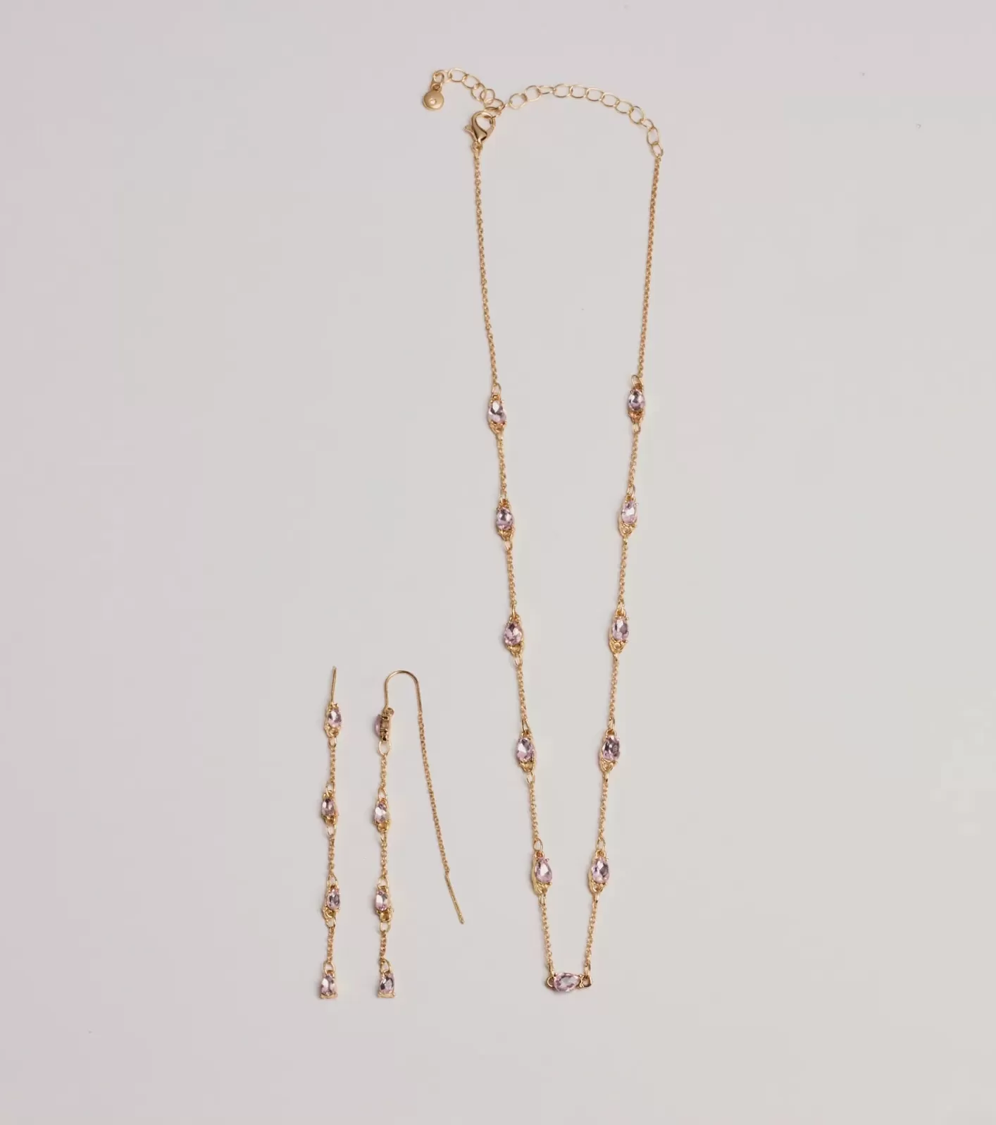 Windsor Charming Beauty Rhinestone Necklace Set PINK Discount