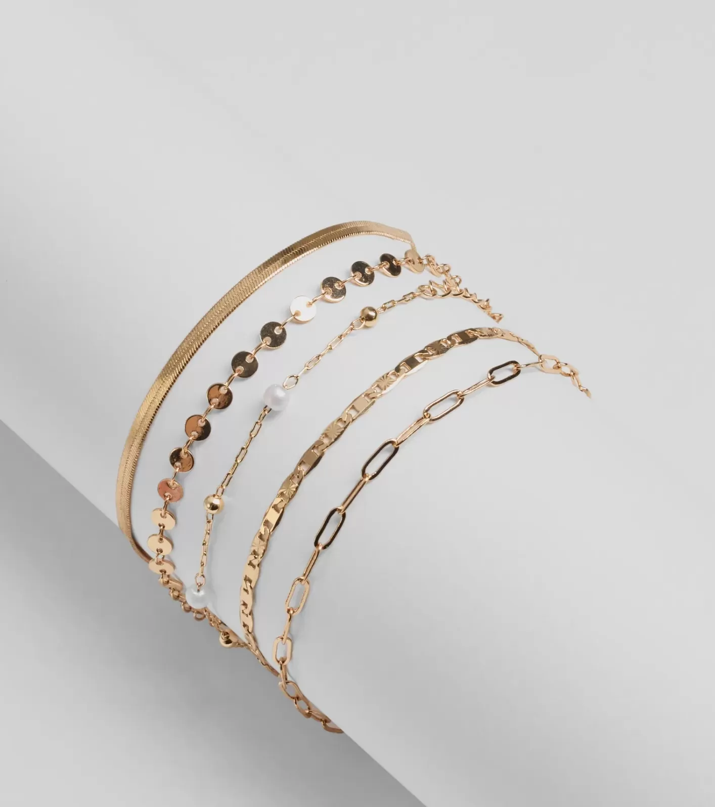 Windsor Chic Aesthetic Five-Pack Bracelet Set GOLD Clearance
