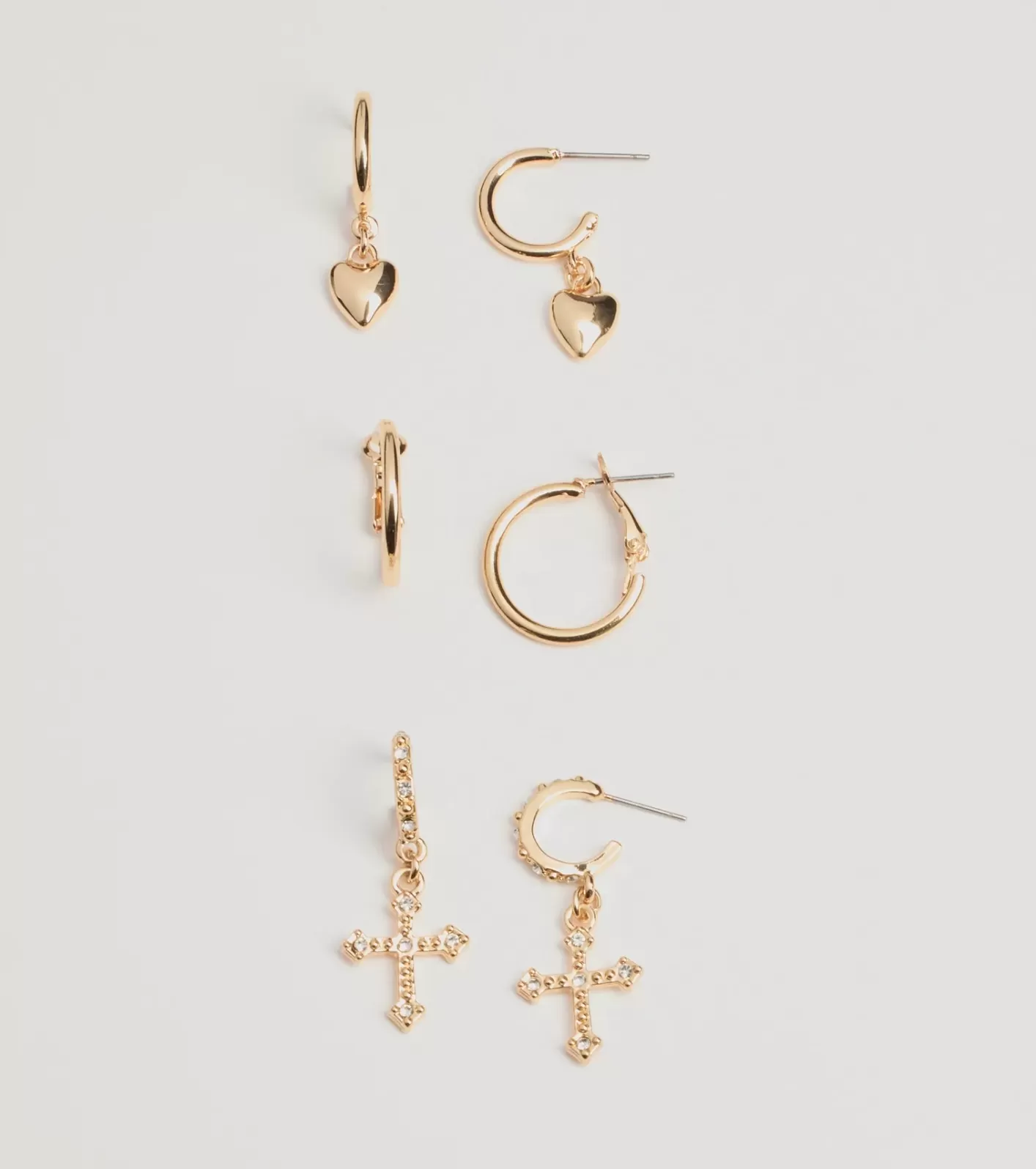 Windsor Chic And Trendy Huggie Hoop Earrings Set GOLD Hot
