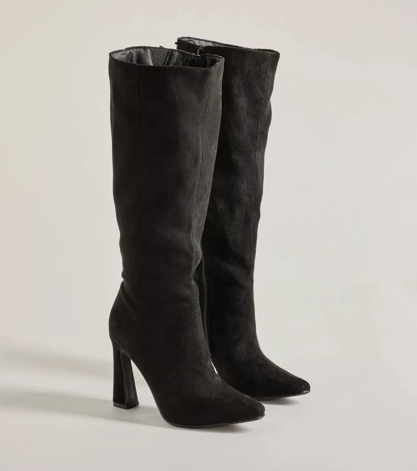 Windsor Chic Element Faux Suede Under-The-Knee Boots BLACK Best