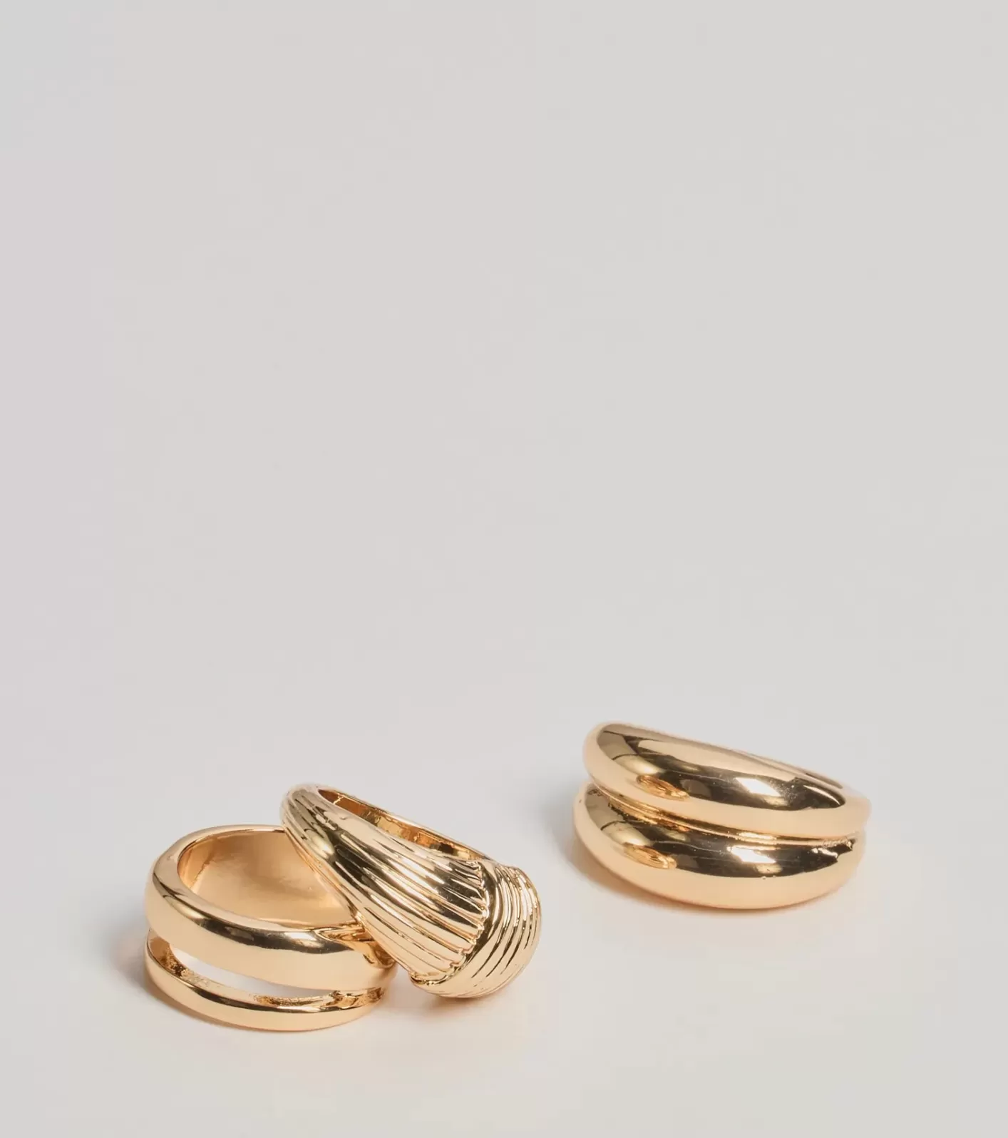 Windsor Chic Muse Statement Three-Pack Ring Set GOLD Shop