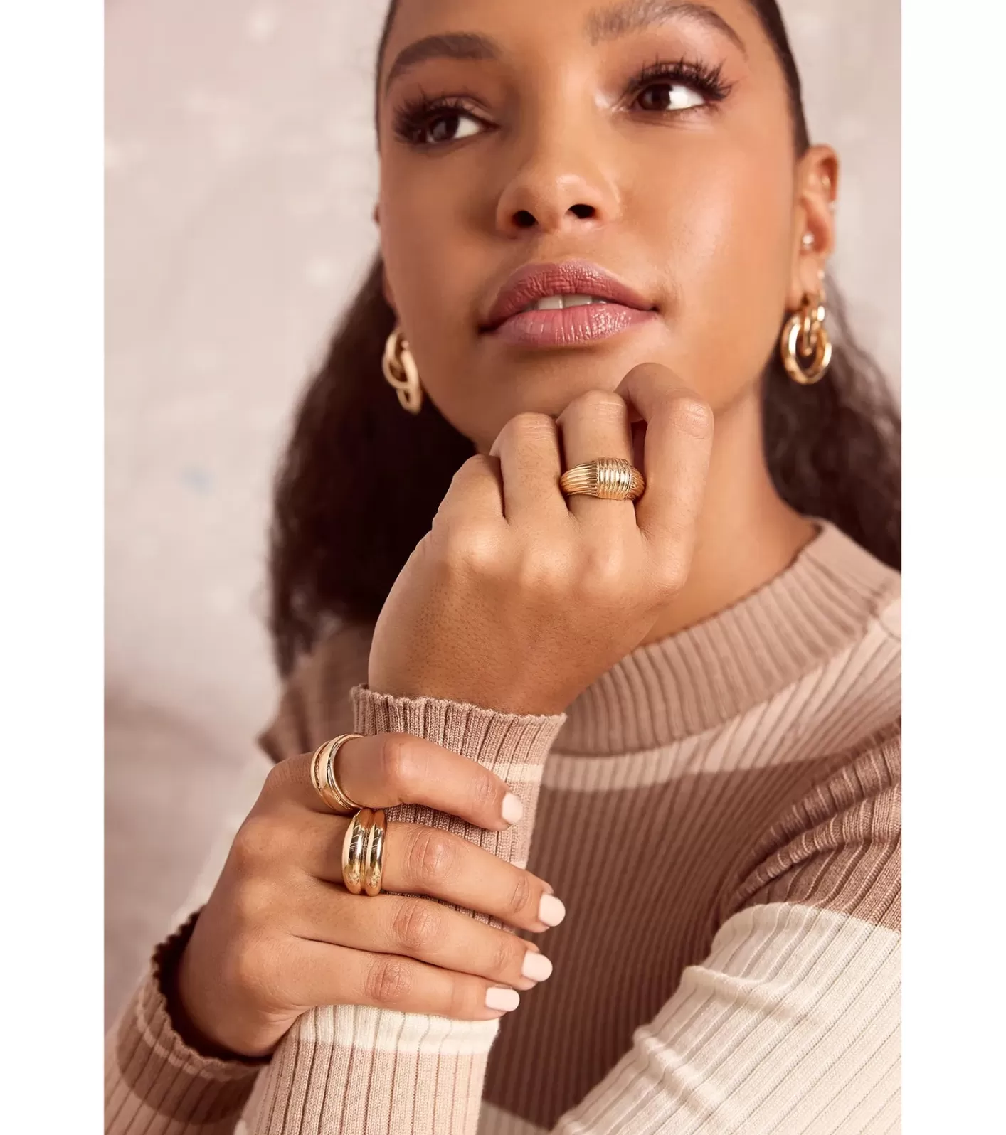 Windsor Chic Muse Statement Three-Pack Ring Set GOLD Shop