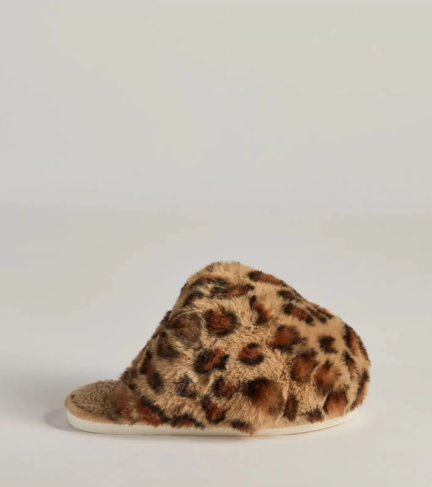 Windsor Chic Spots Faux Fur Print Slippers LEOPARD Best Sale