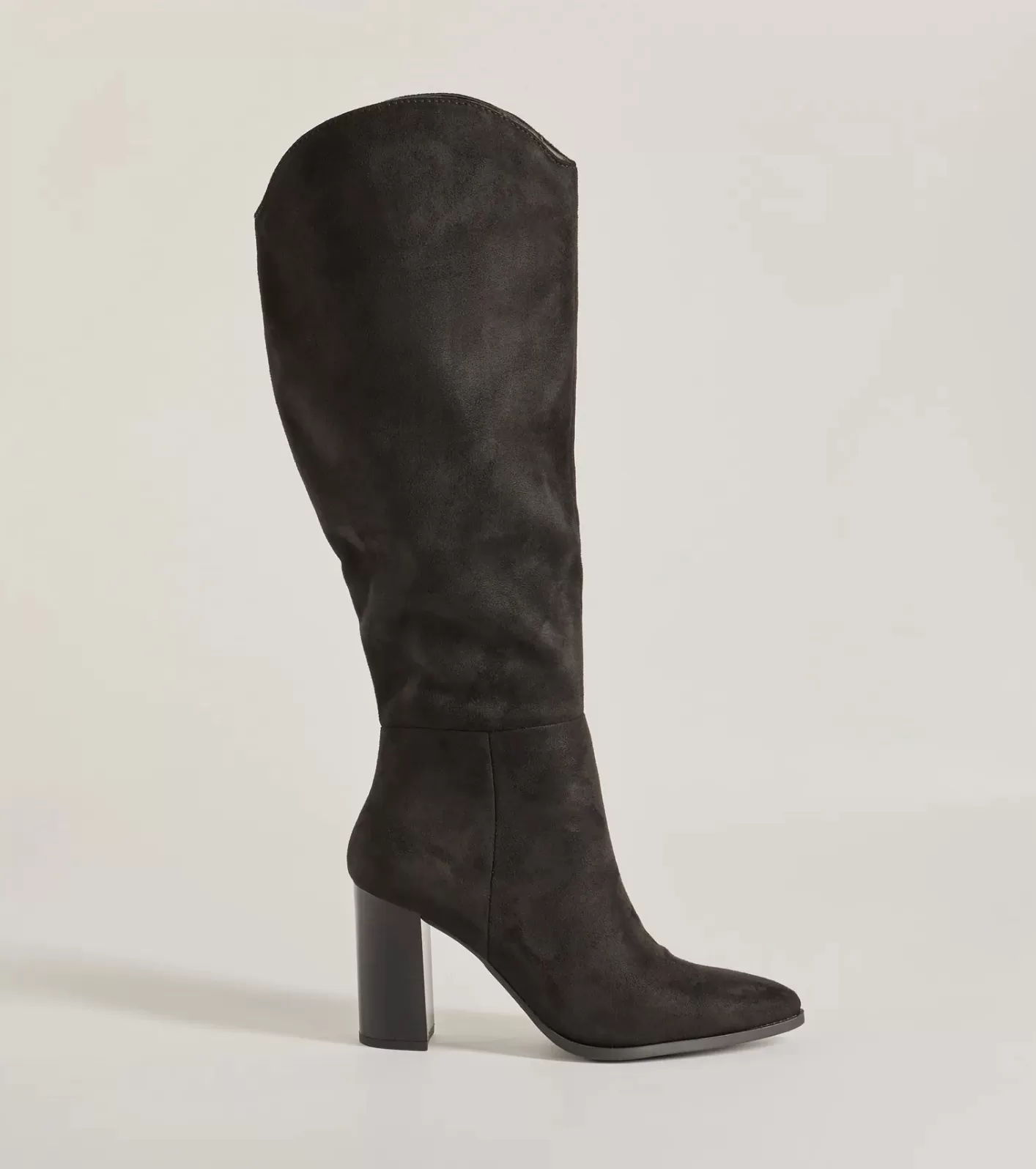 Windsor Chic Statement Faux Suede Knee-High Boots BLACK Online