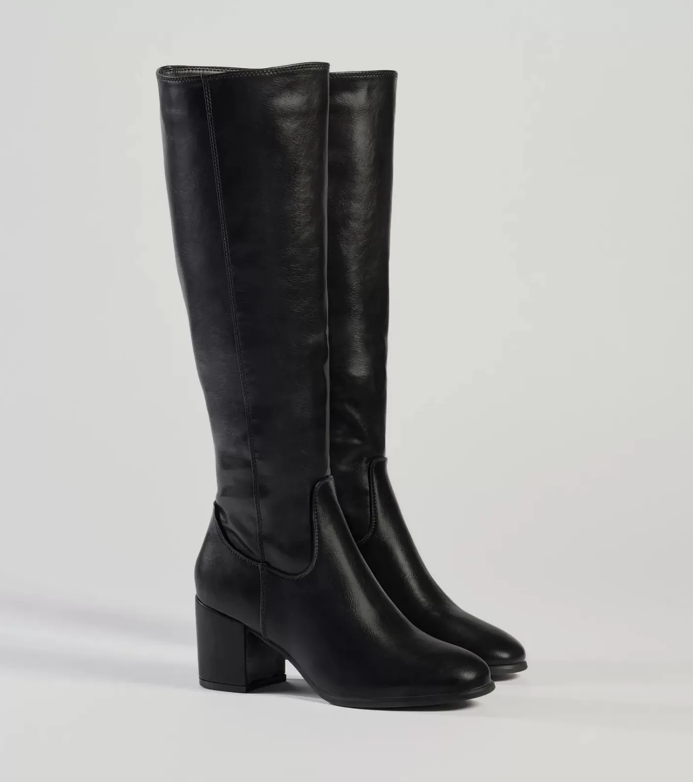 Windsor Chic Strides Faux Leather Under-The-Knee Boots BLACK Best Sale