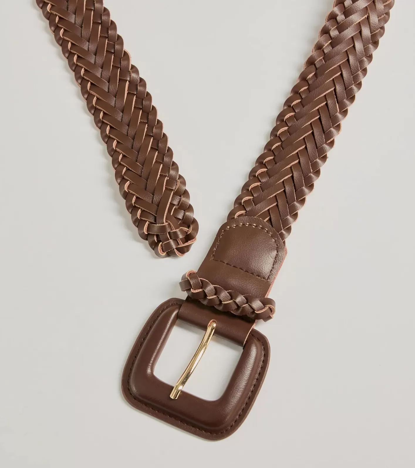 Windsor Chic Twist Braided Faux Leather Belt BROWN Cheap