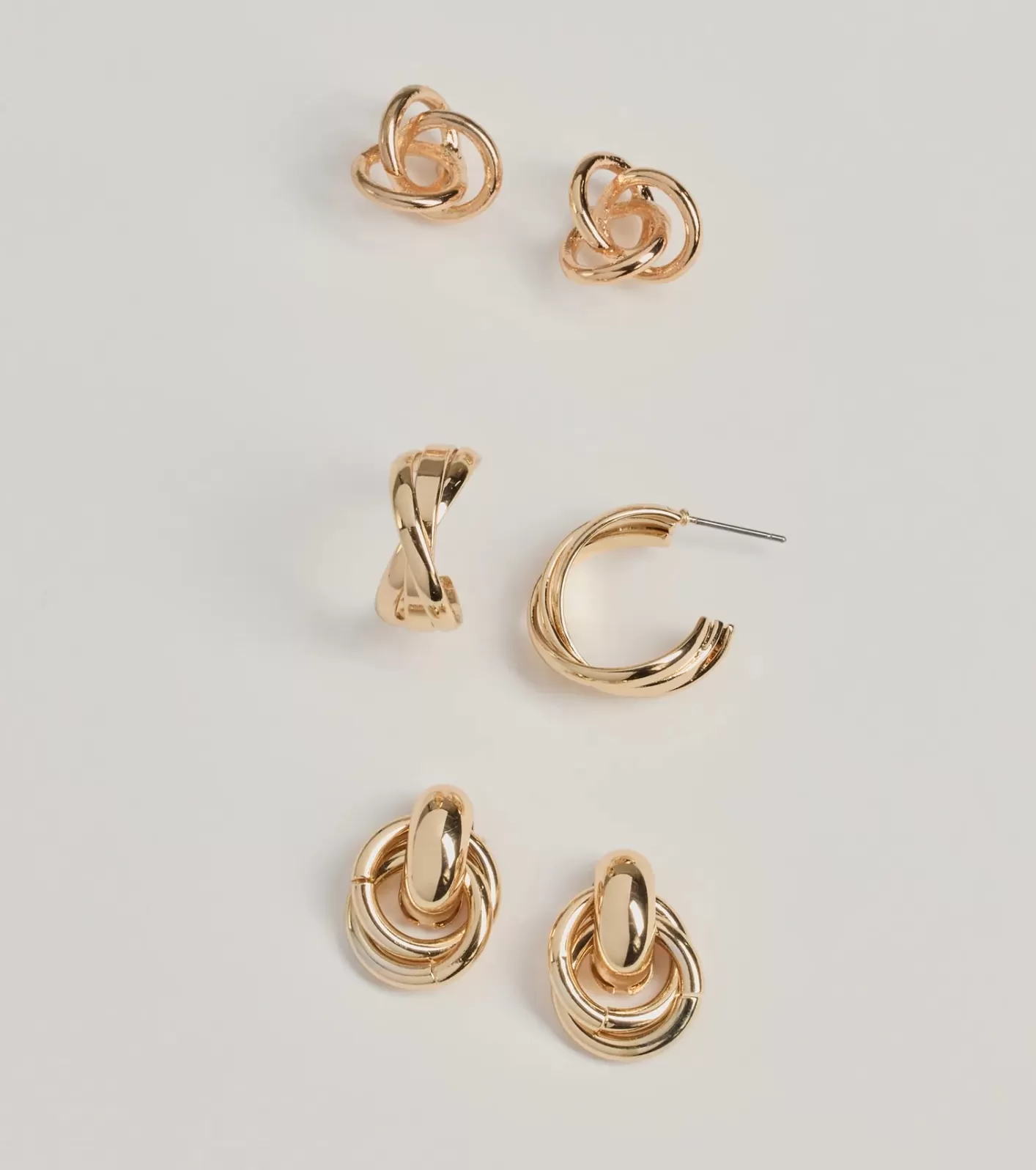 Windsor Chic Twist Three-Pack Earrings Set GOLD Online