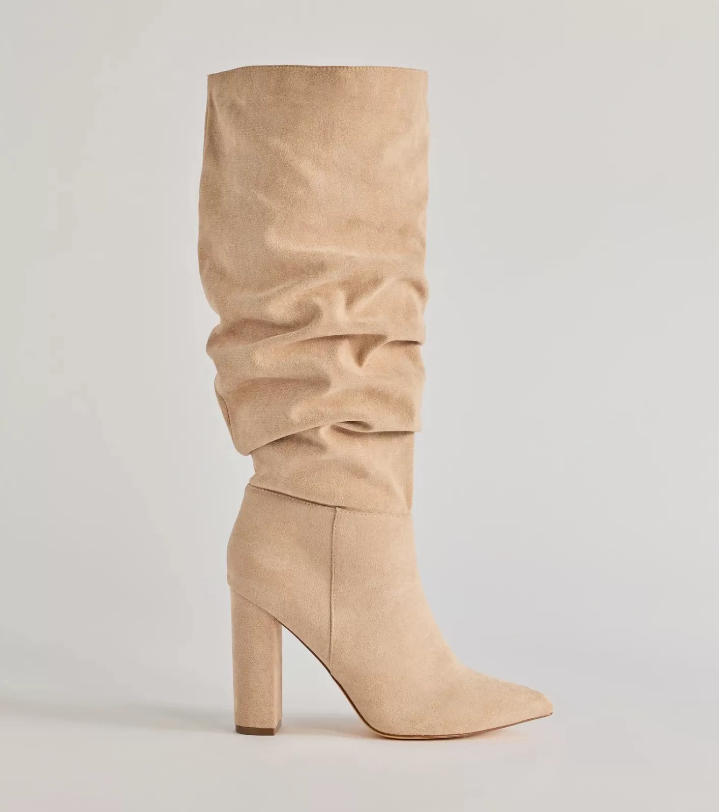 Windsor Chic Unleashed Under-The-Knee Scrunch Boots TAUPE Shop