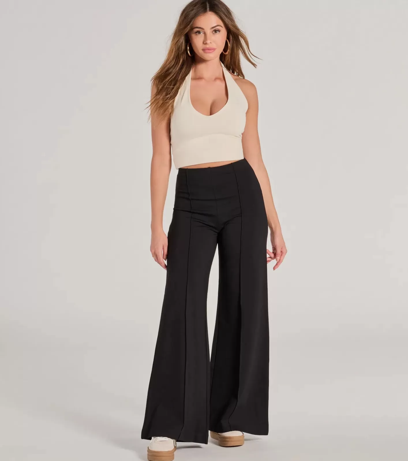 Windsor Classic And Chic Wide-Leg Trouser Pants BLACK Online