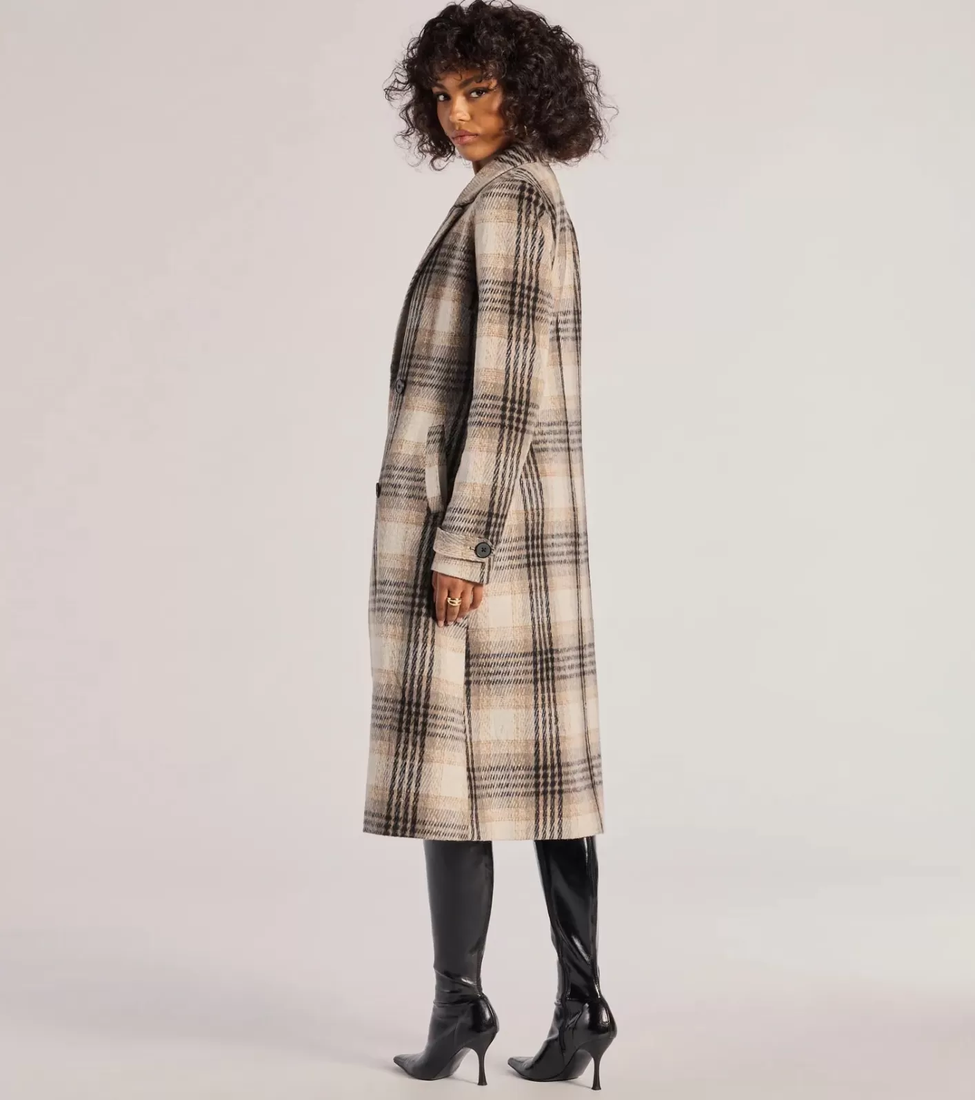 Windsor Classic Charm Plaid Trench Coat GRAY Store