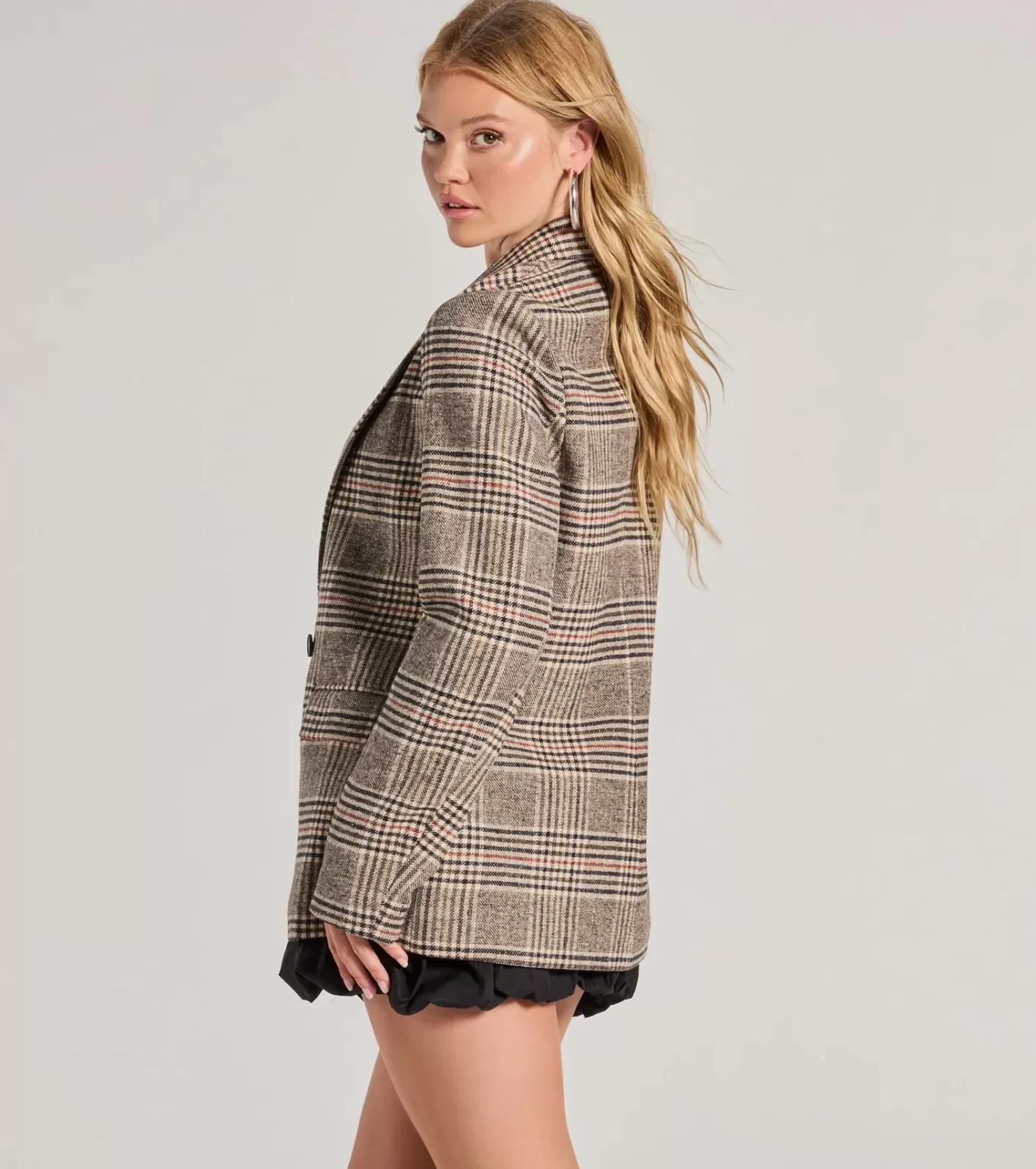 Windsor Classic Mood Glen Plaid Woven Oversized Blazer MULTI Fashion